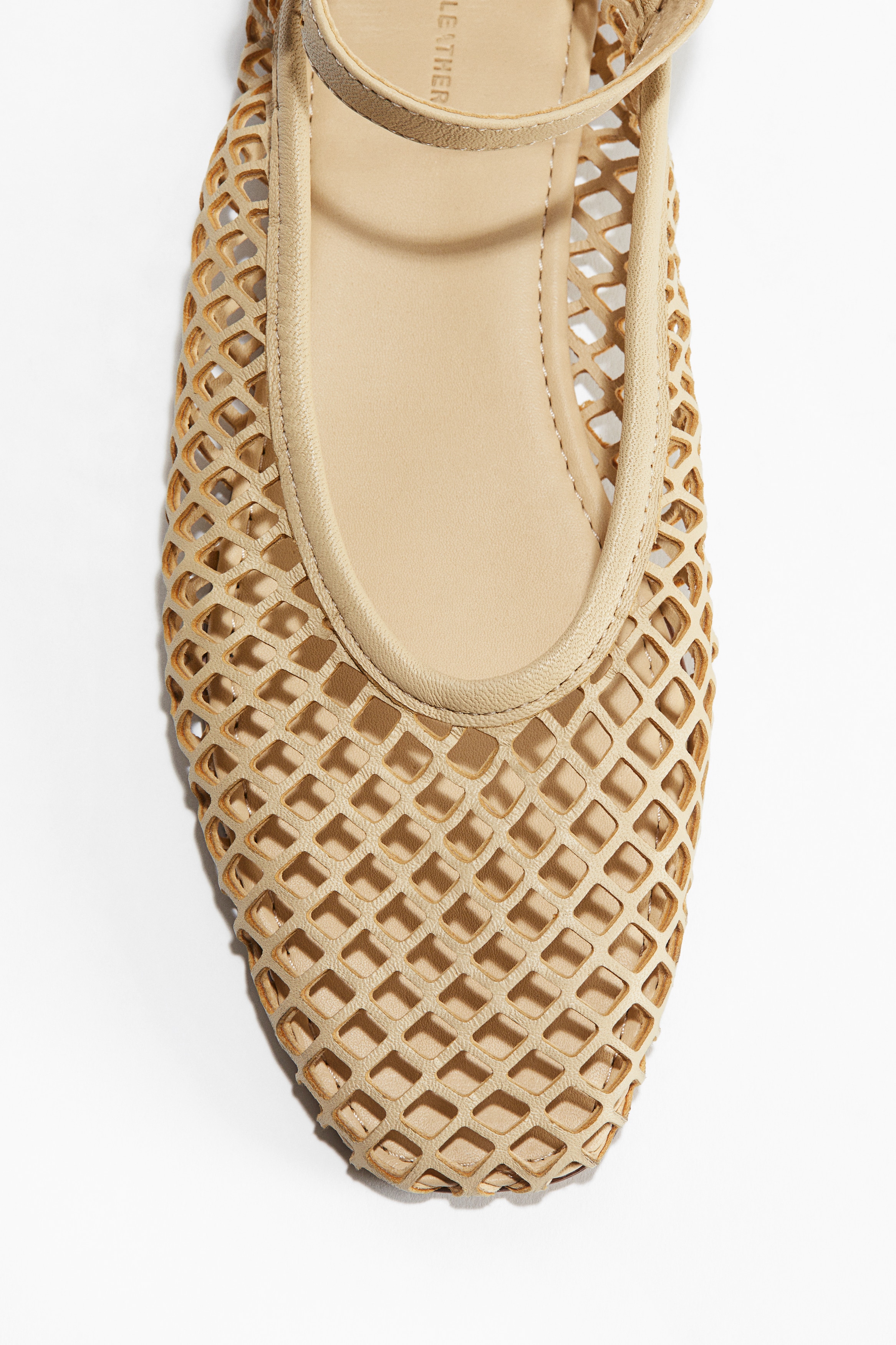 Perforated leather ballet pumps
