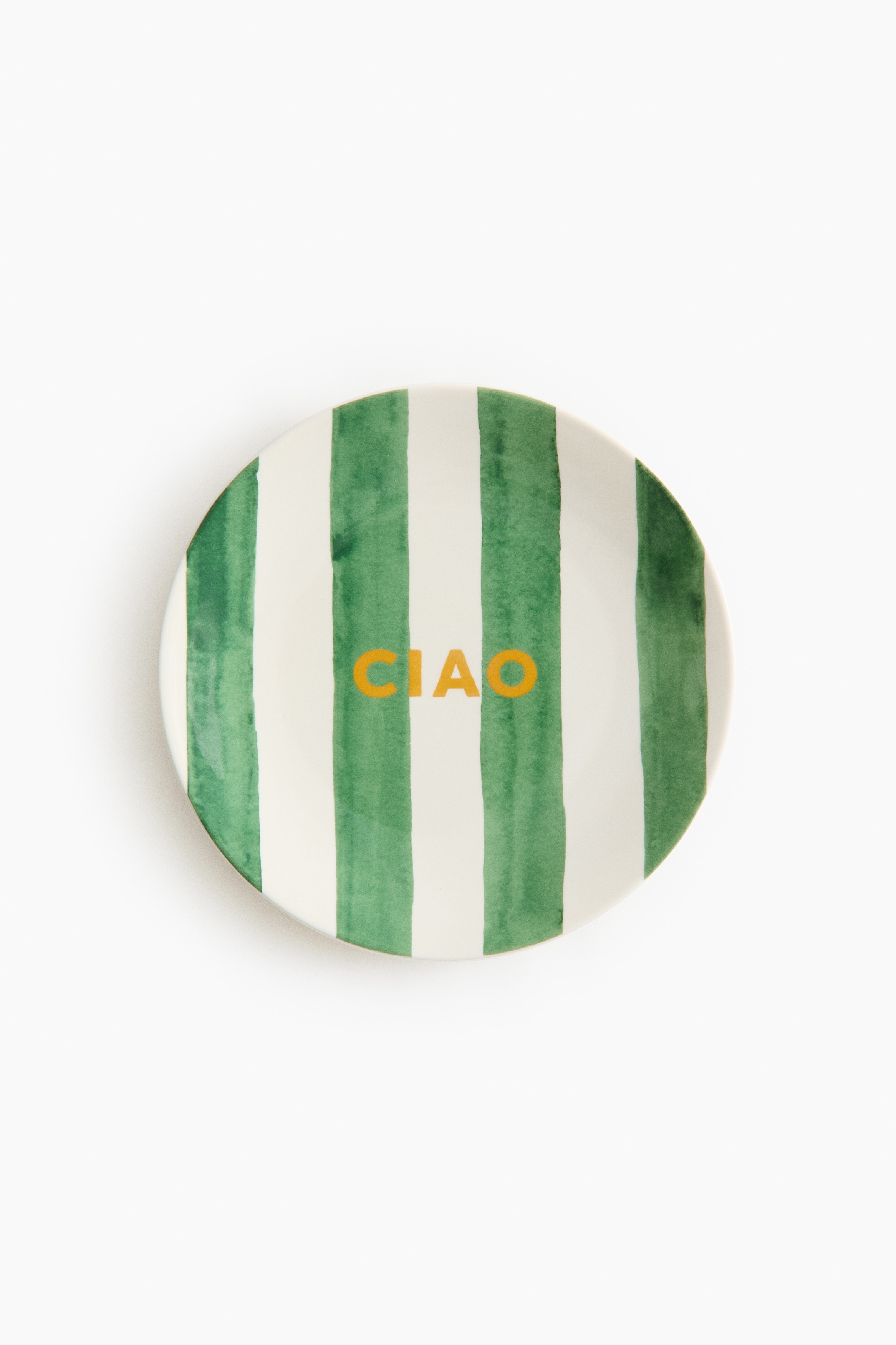 Porcelanowy talerz z napisem - Zielony/Ciao/Biały/Buon Appetito/Pomarańczowy/Ciao/Niebieski/Ciao