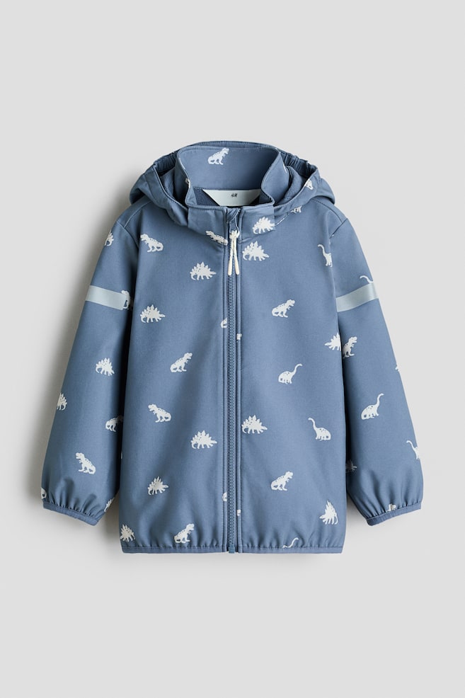 Water-resistant softshell jacket - Dusty blue/Dinosaurs/Pink/Floral/Light pink/Strawberries/Greige/Dinosaurs - 1