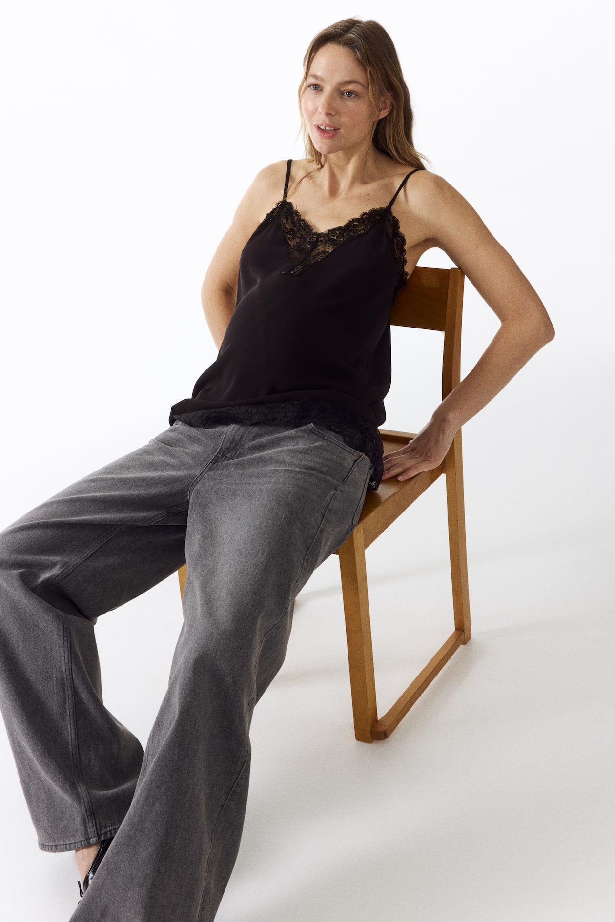 MAMA Lace-Trimmed Camisole Top - image 5