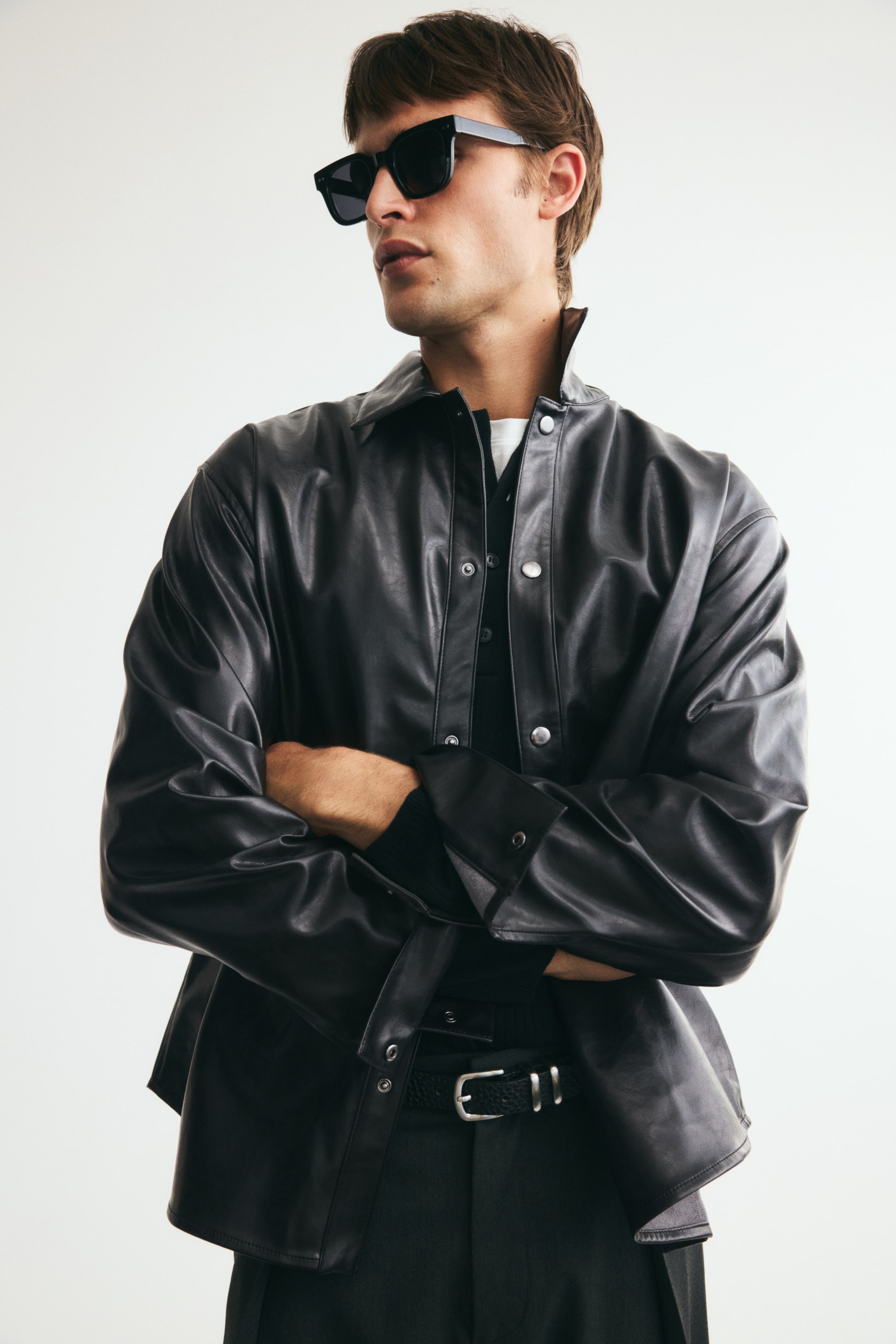 Мужские топы H&M Coated Overshirt — фото 3