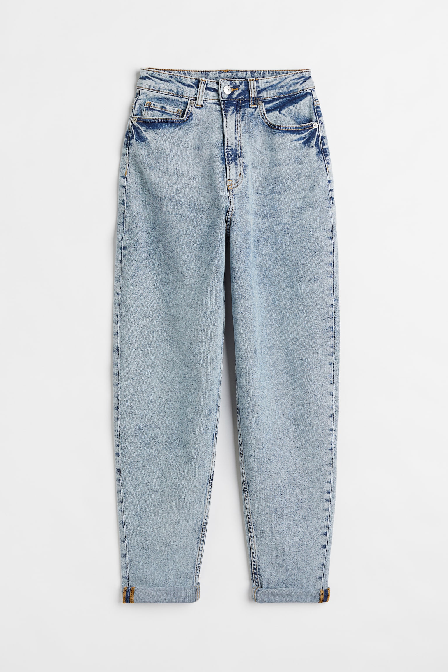 Mom High Ankle Jeans - Light blue/Dark grey