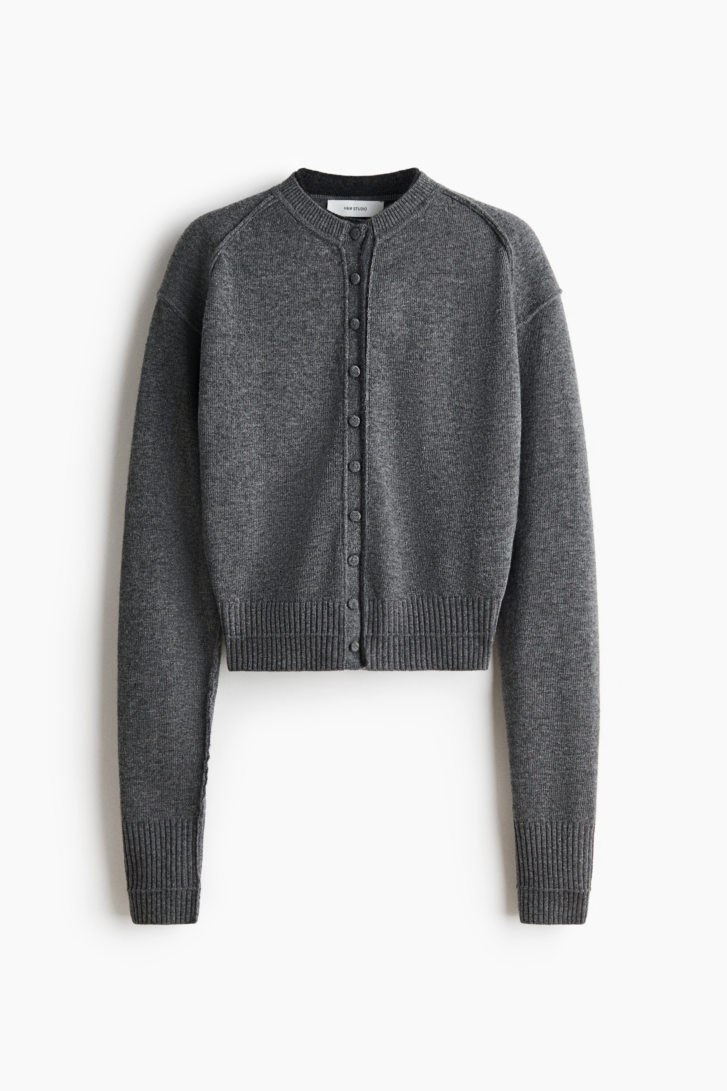 Merino wool cardigan - Grey marl