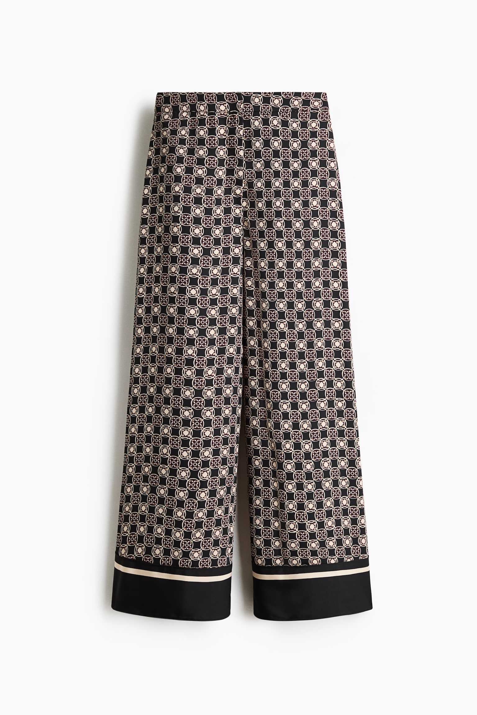 Женские брюки H&M Wide-Leg, цвет: Чёрный — фото 1