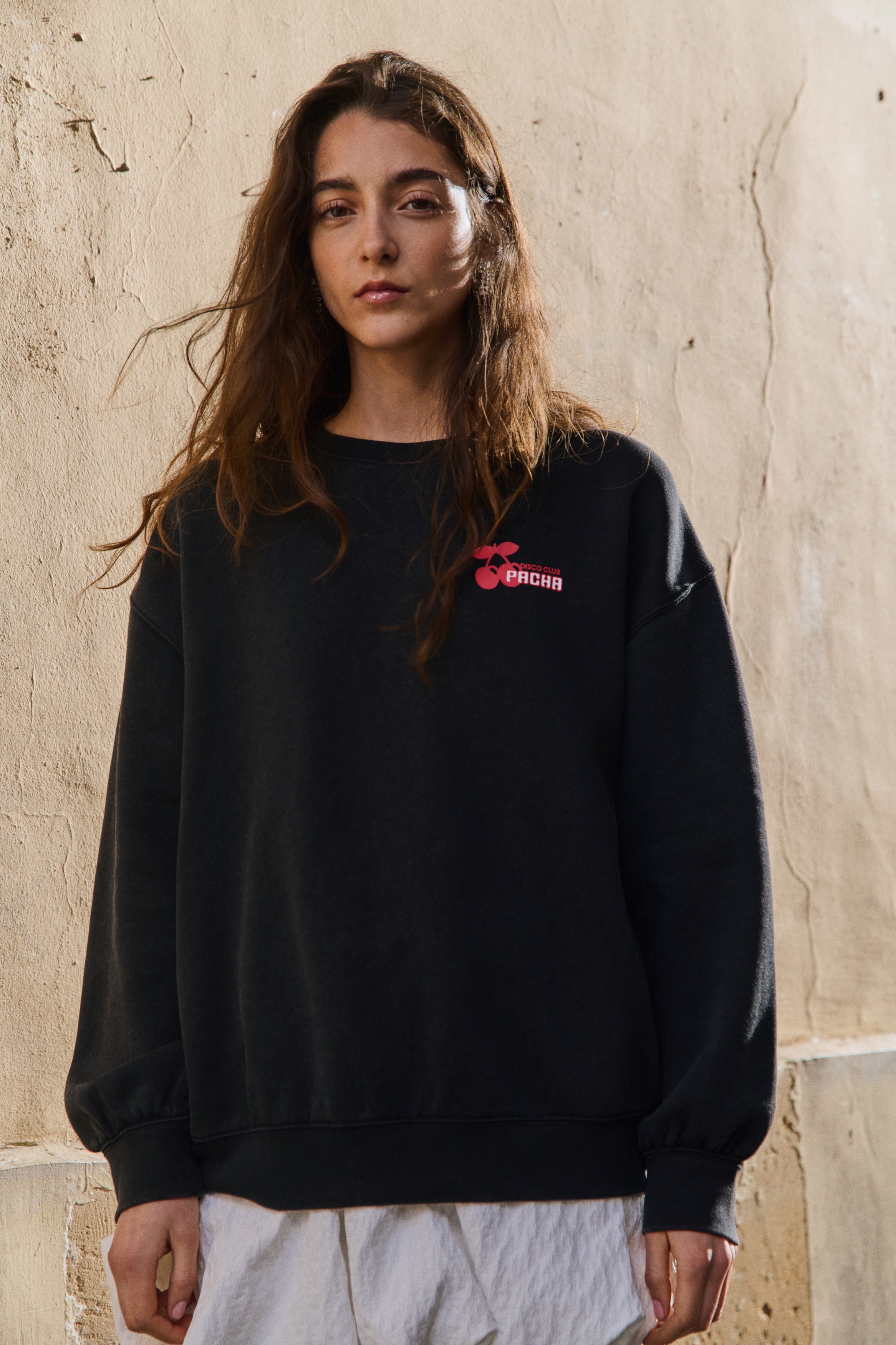 Oversized print-motif sweatshirt