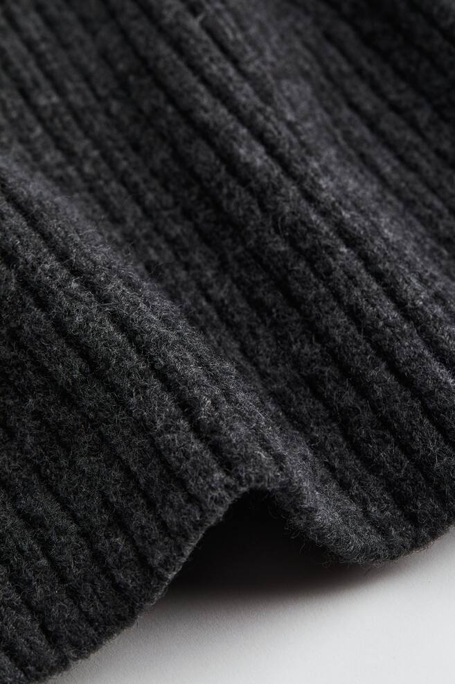 Rib-knit dress - Dark grey/Dark beige/Striped/Black/Striped - 5
