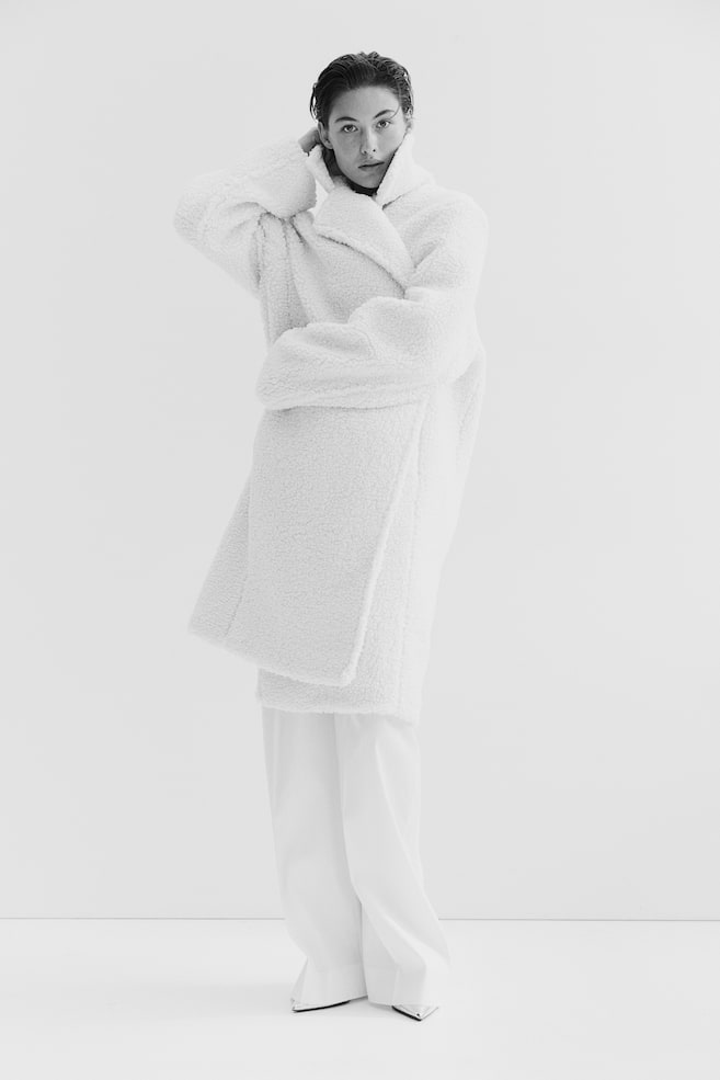 Manteau en tissu peluche - Blanc/Beige foncé - 6