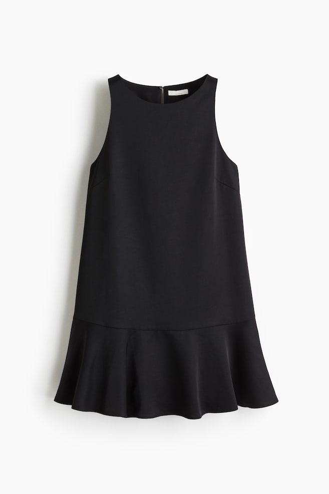 Vestido evasé - Negro/Beige claro/Estampado de cebra - 1