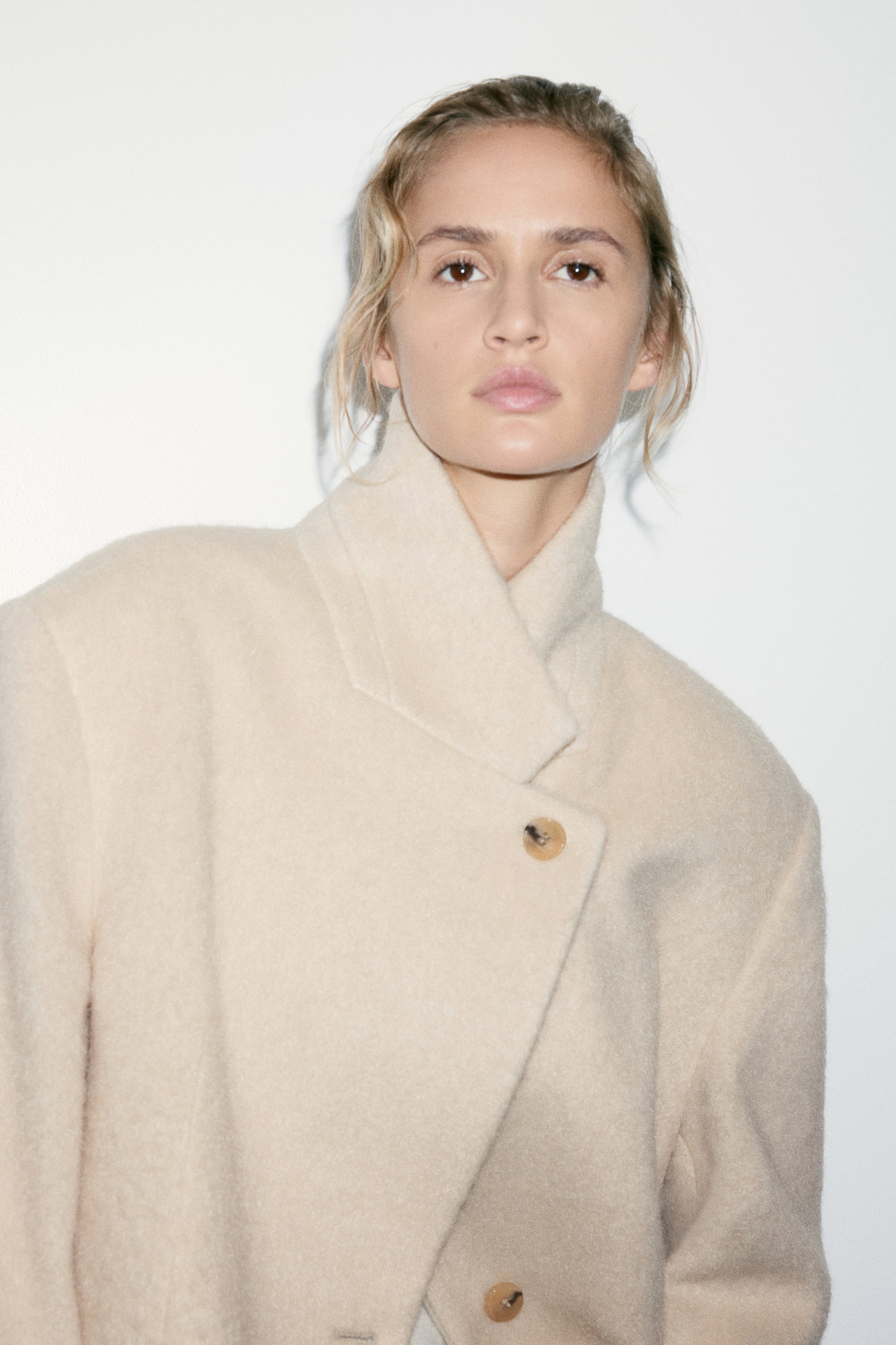 Женское пальто H&M Wool-Blend, цвет: Светлый бежевый — фото 4