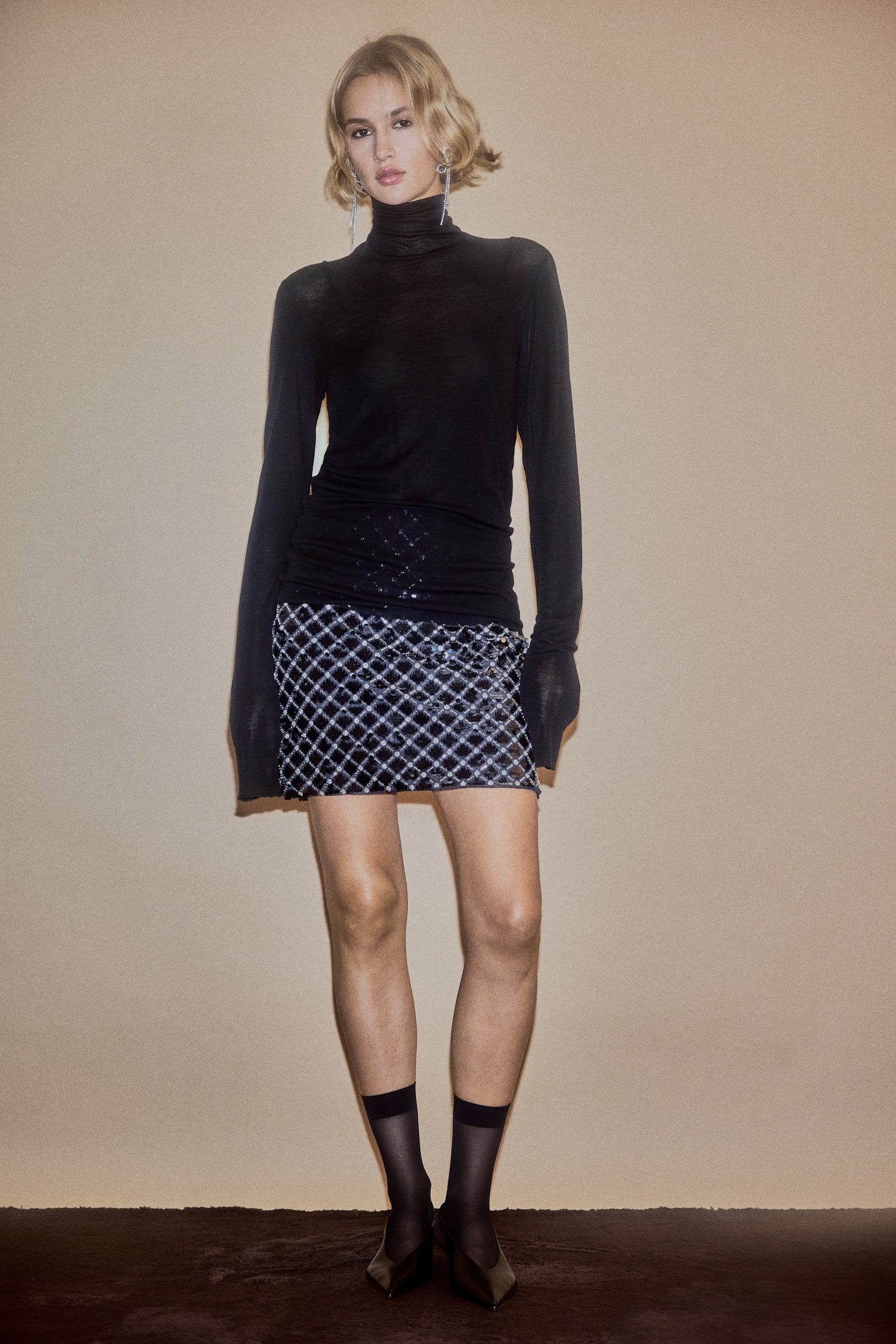 Embellished mini skirt - Navy blue - 3