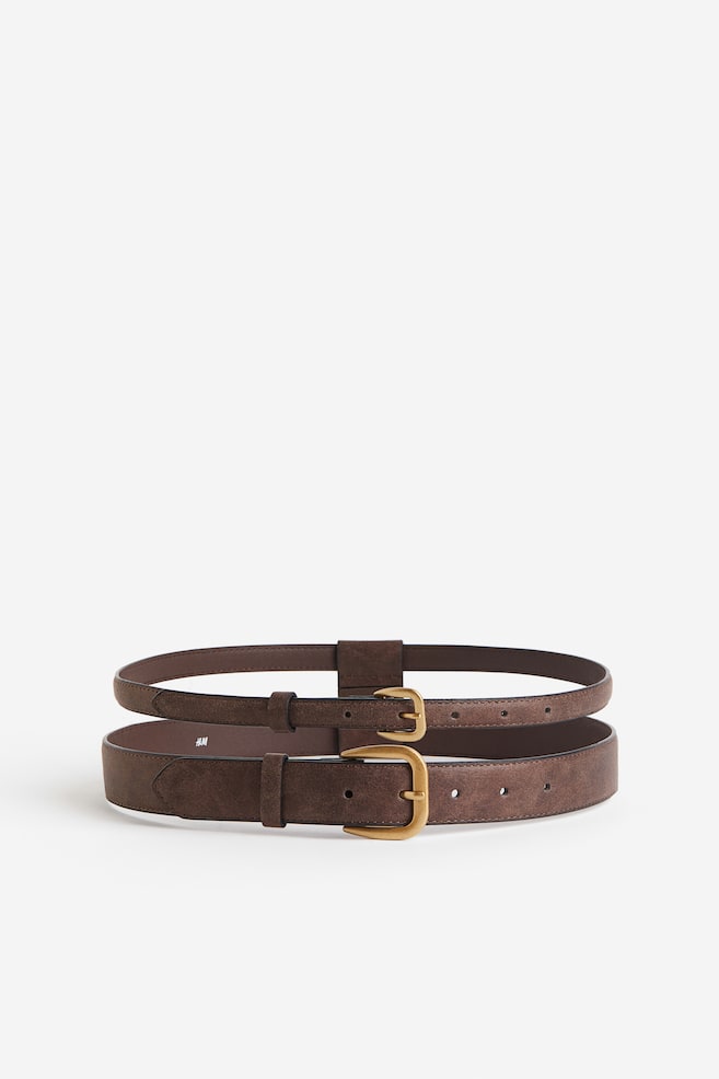 Double waist belt - Dark brown/Black - 1