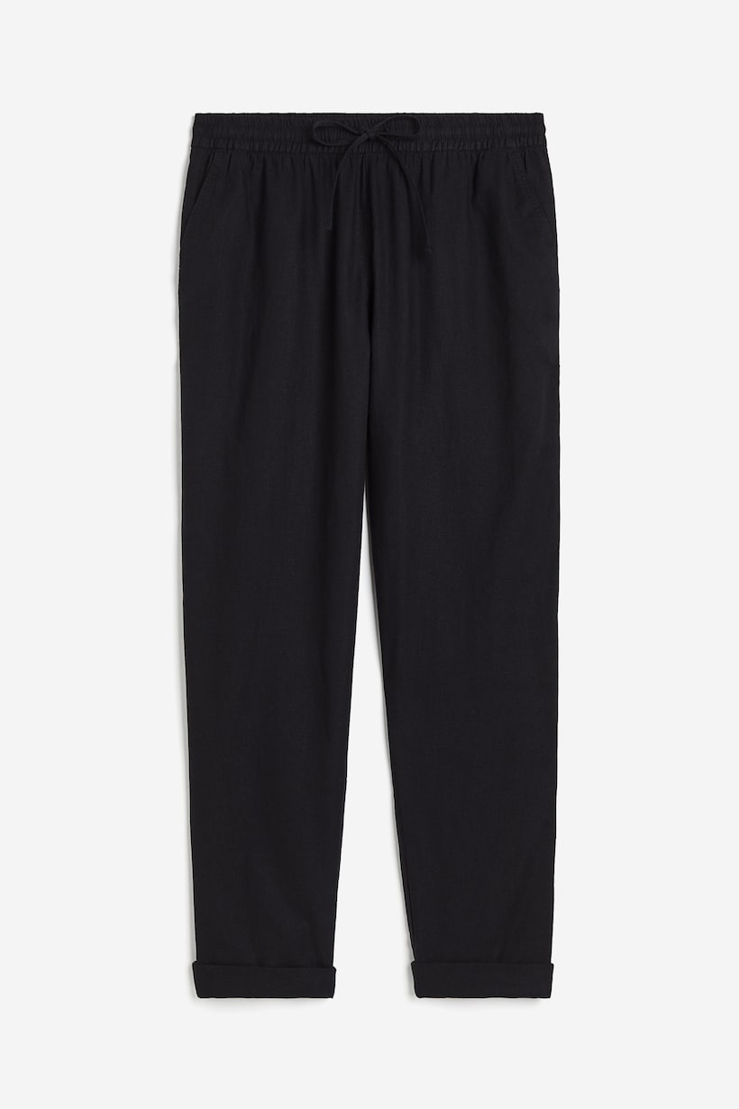 Women's Linen Joggers Cuffed High-Waisted H&M AU