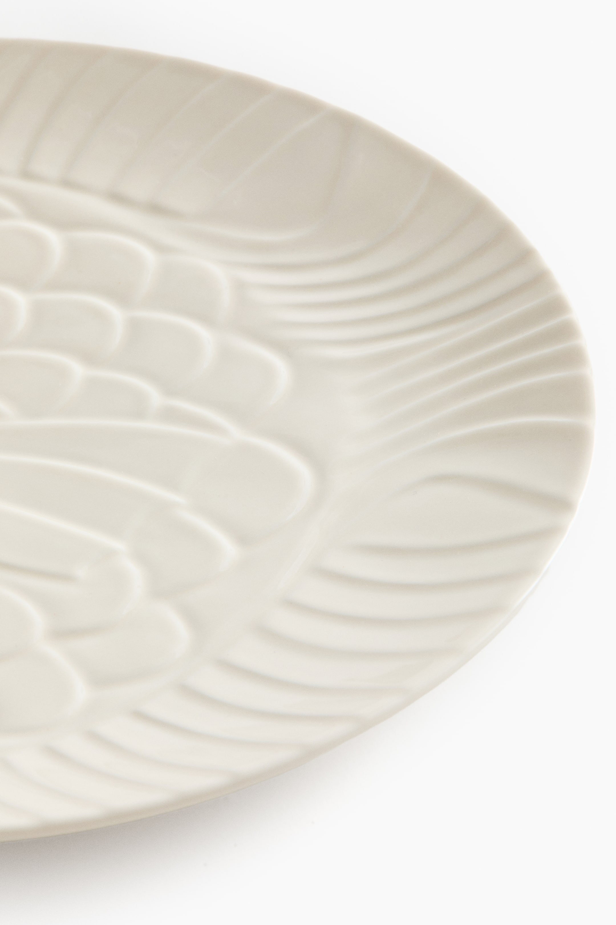 Large textured porcelain serving plate