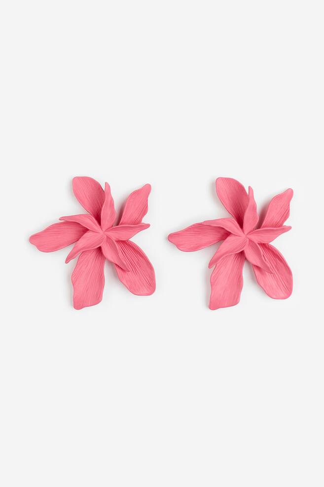 Blütenförmige Ohrringe - Cerise/Weiß/Blumen/Hellrosa/Blumen - 2