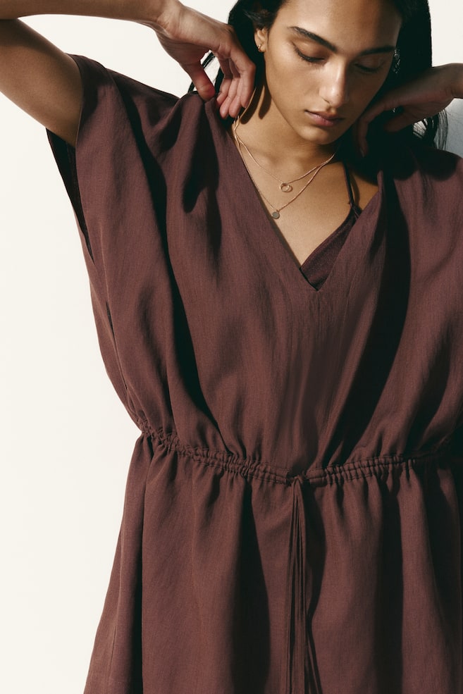 Beach Kaftan Dress - Dark brown - 6