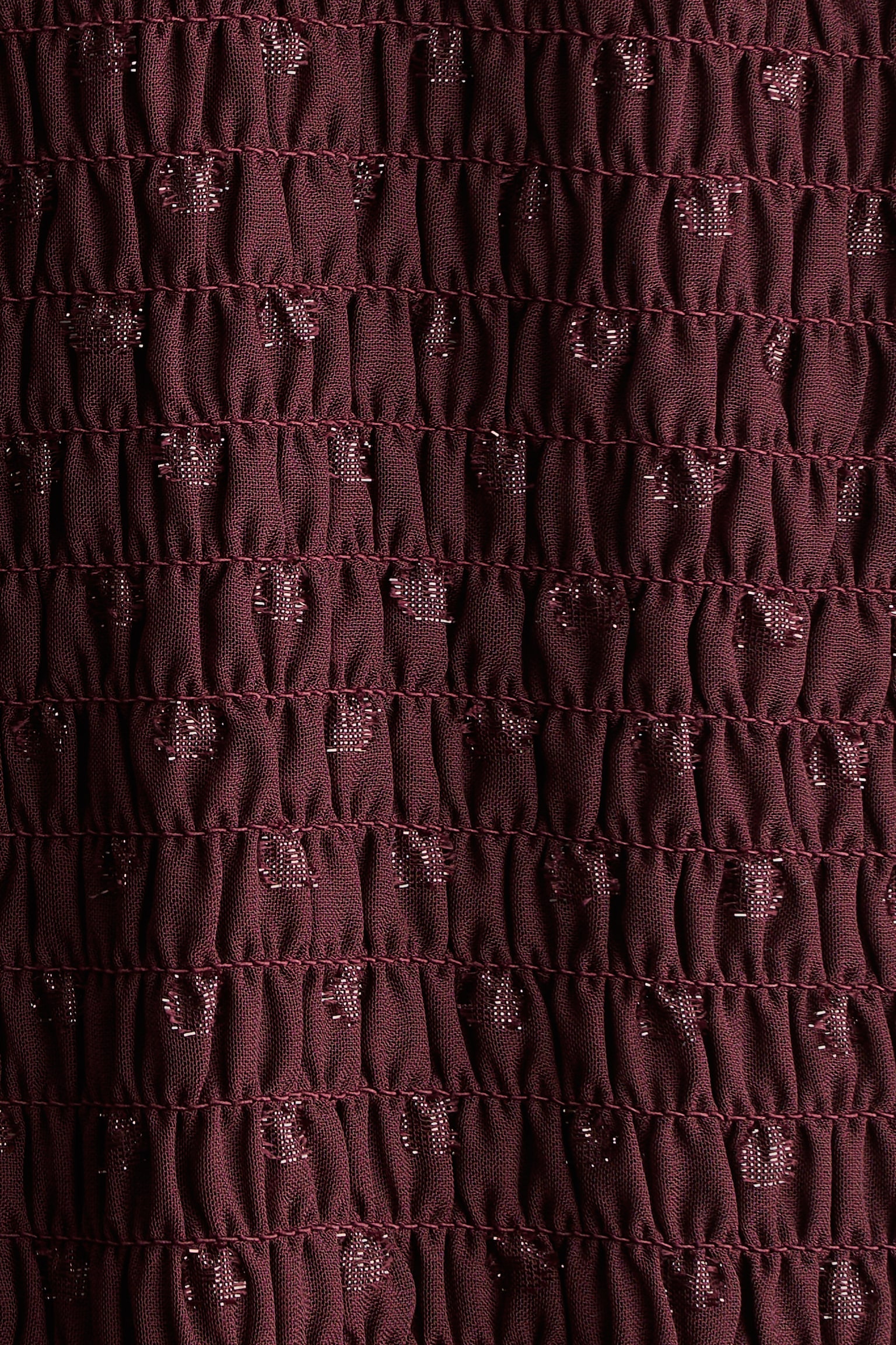 Abito a smock con balze - Rosso scuro/Nero - 2