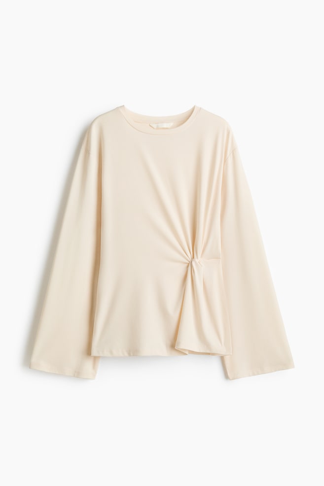Twist-detail top - Light beige/Black - 1