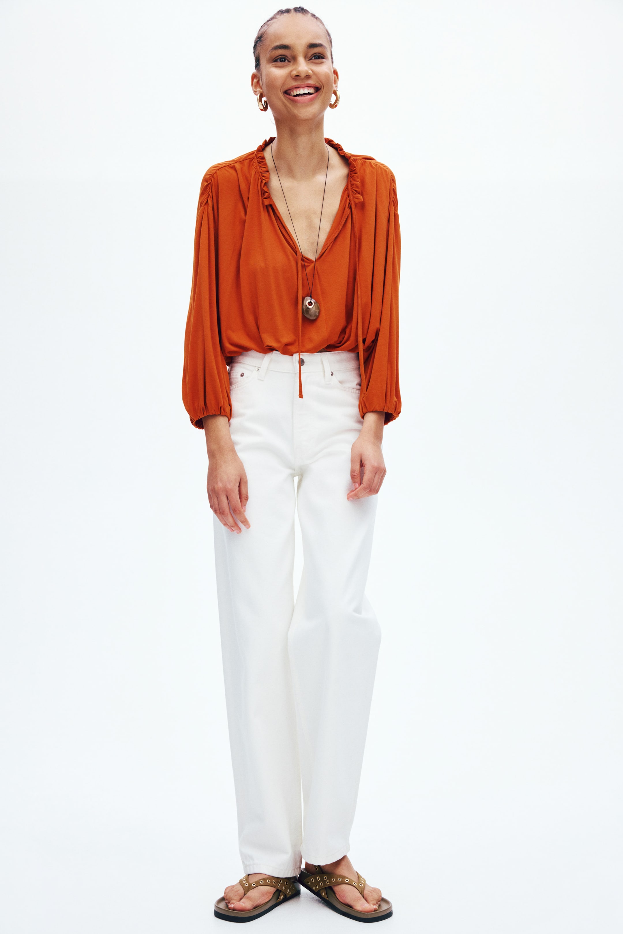 Gathered Viscose Top