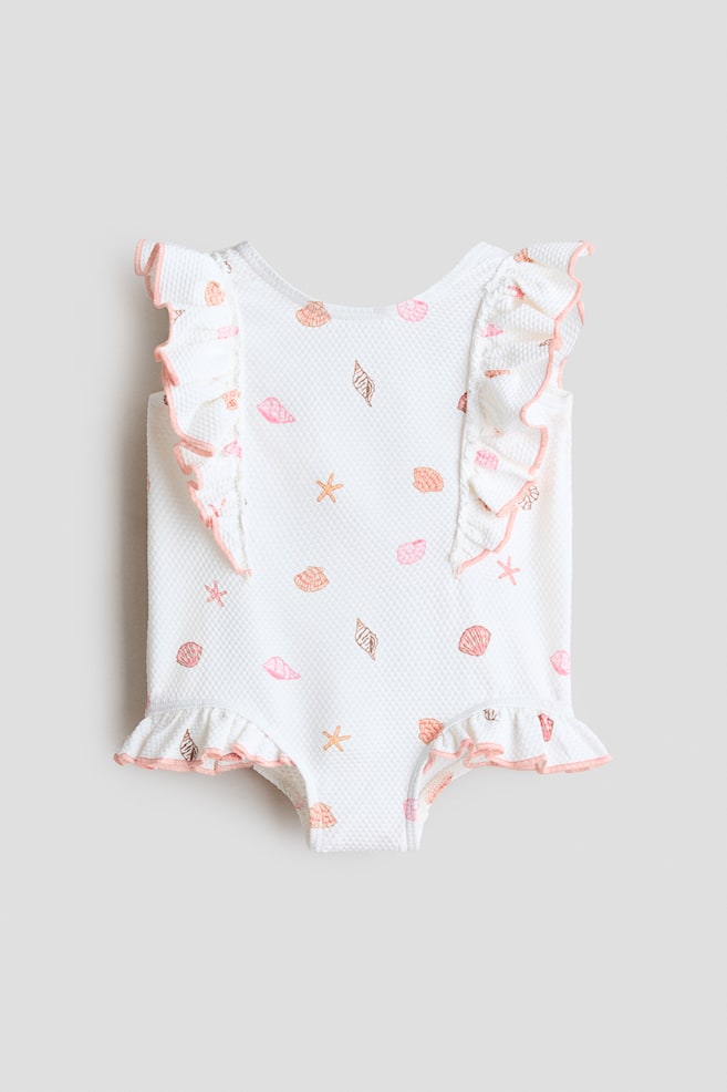 Frill-trimmed swimsuit - White/Seashells/Light pink/Floral/Blue/Floral - 1
