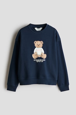 Sweatshirt med tryckt motiv