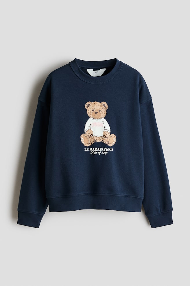 Sweatshirt with Printed Motif - Navy blue/Le Marais/Light beige melange/Paris/Pink/Athletic Club - 1