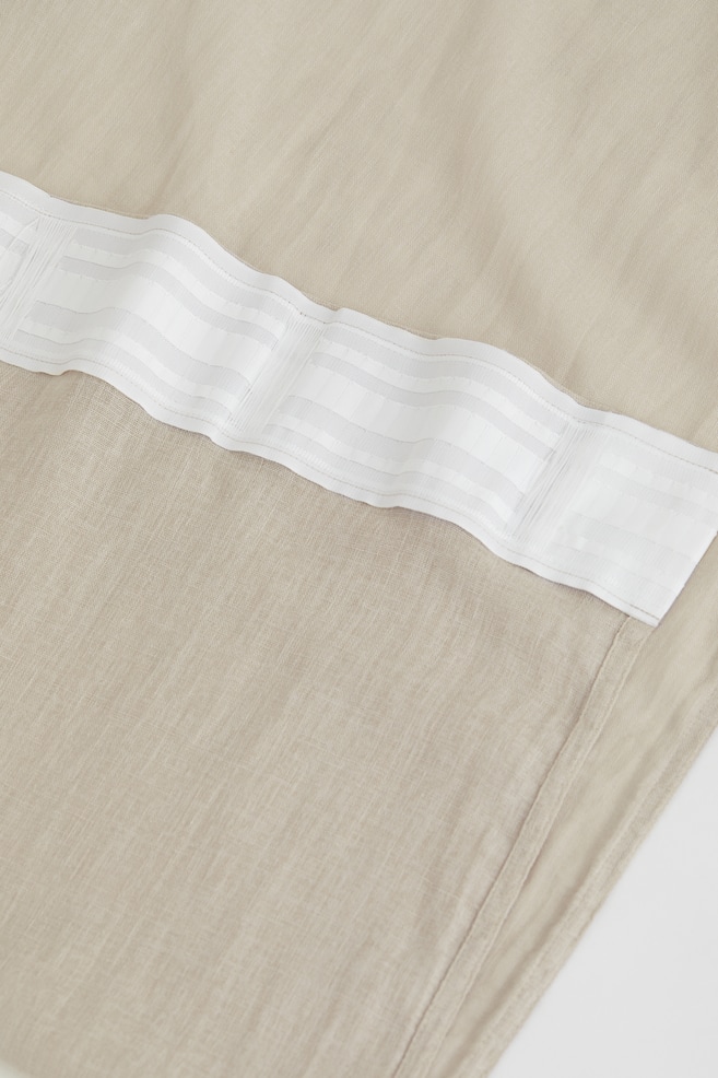 1-pack wide linen-blend curtain length - Lys gråbeige/Hvid/Gul - 6