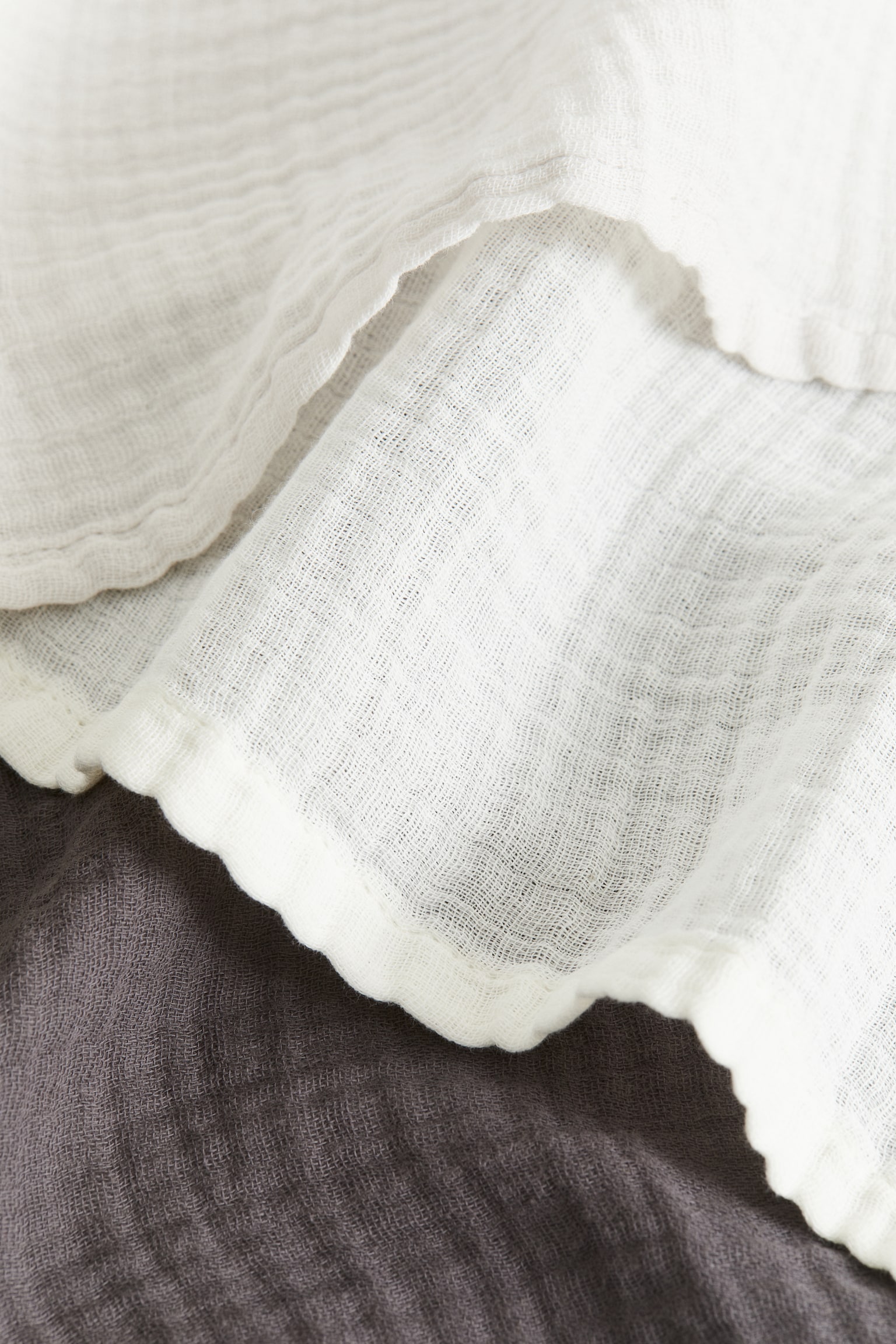 3-pack muslin comfort blankets - Dark grey/Light grey/White/Old rose/Beige/Light beige/White/Light blue/White - 3