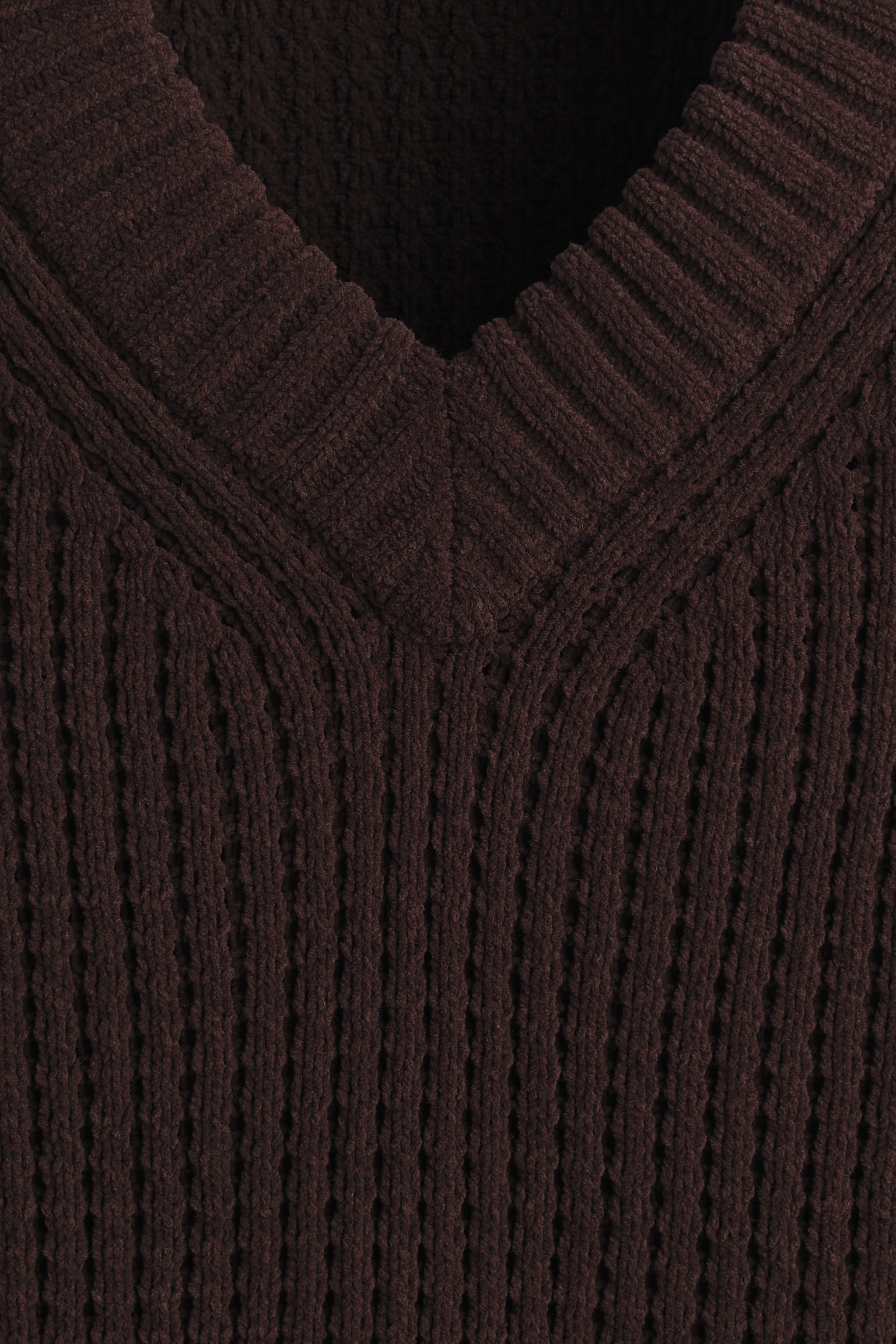 Regular Fit Sweater vest - Dark brown/Black/White - 6