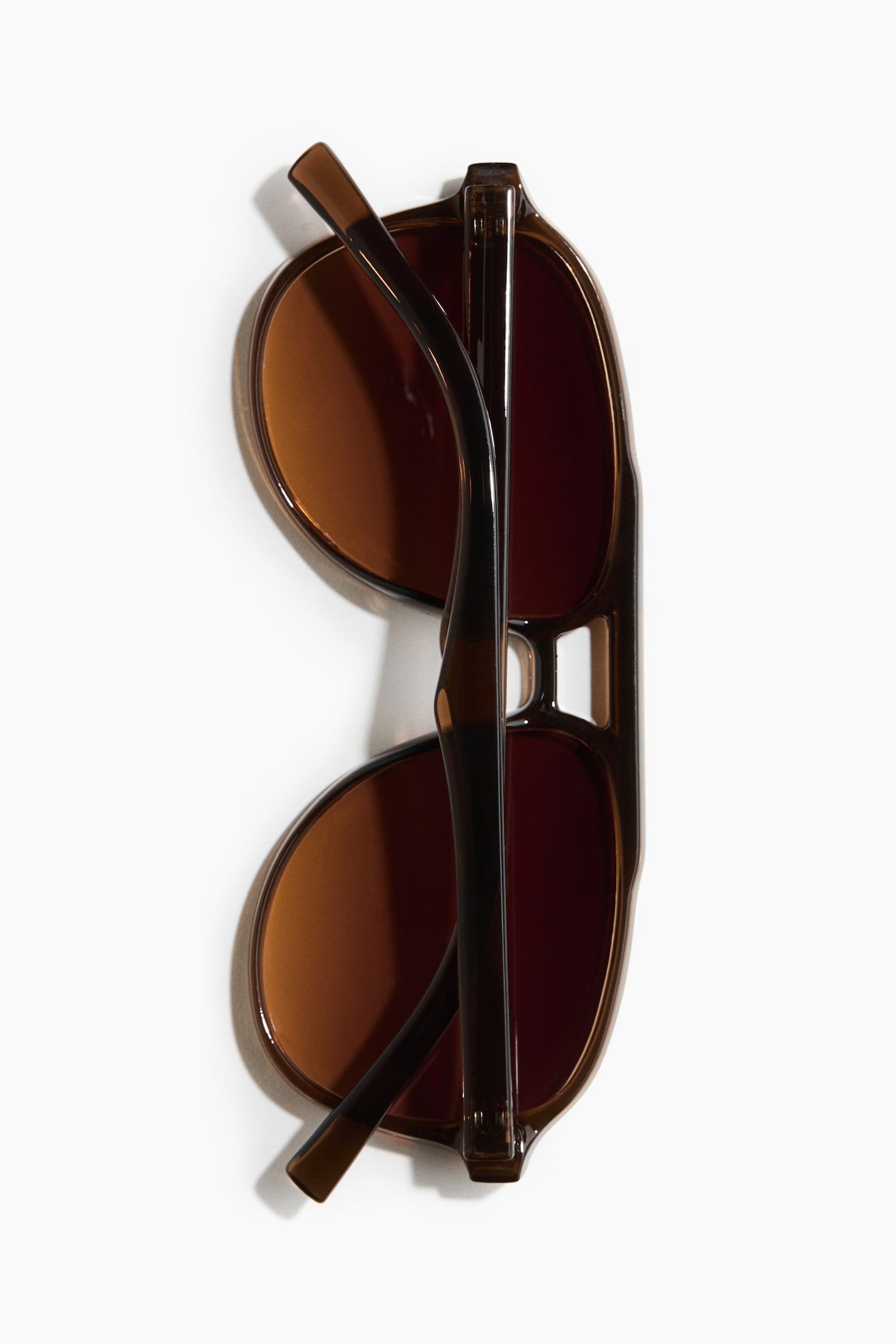 Aviator-style sunglasses - Brown/Dark brown/Tortoiseshell pattern - 3