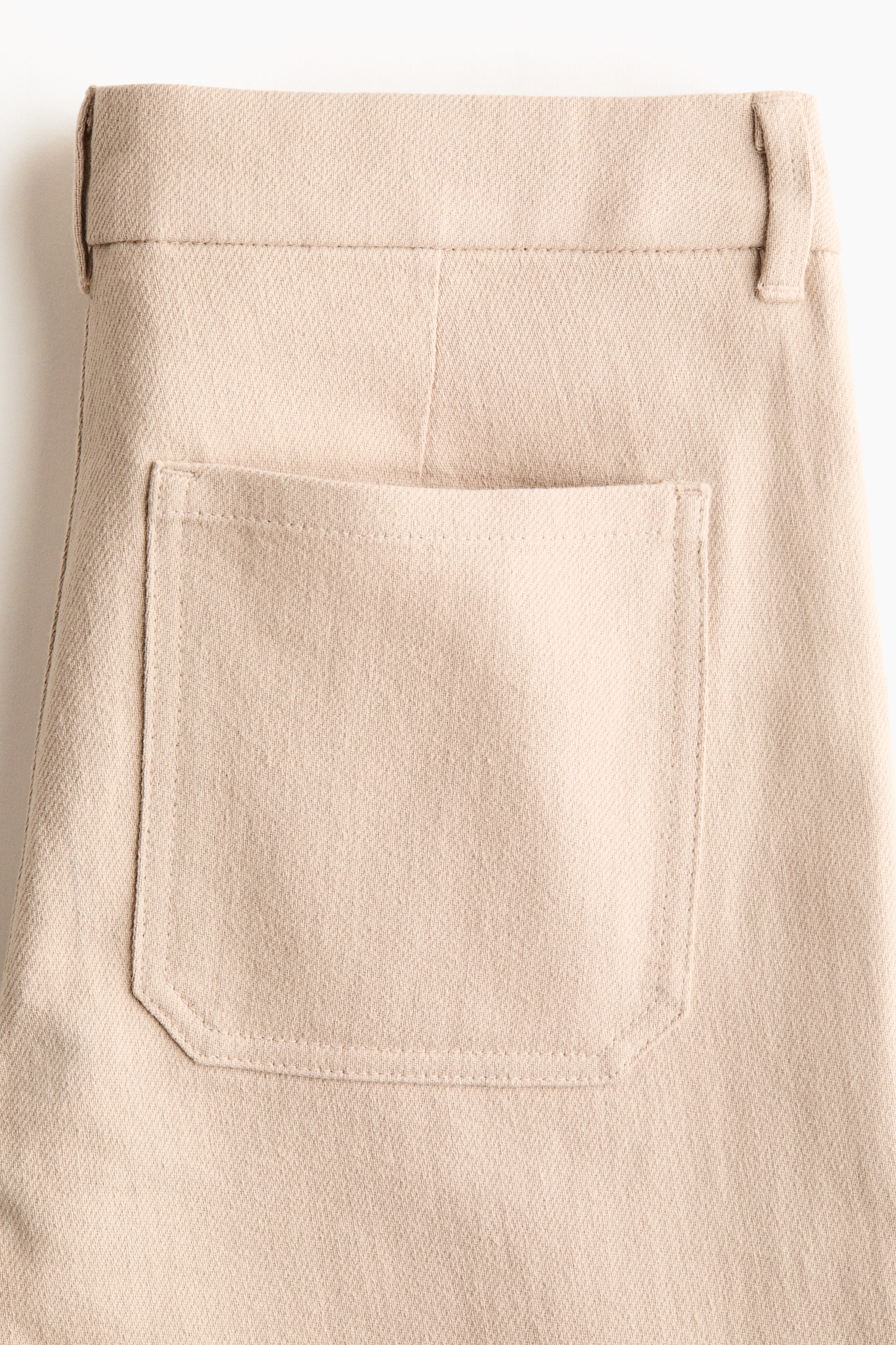 Wide-Leg Twill Pants