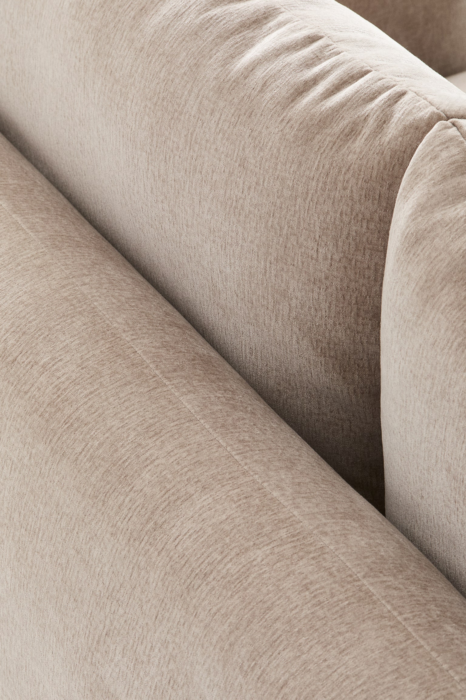 Velvet 3-personers Sofa - Polyester, Beige - 3