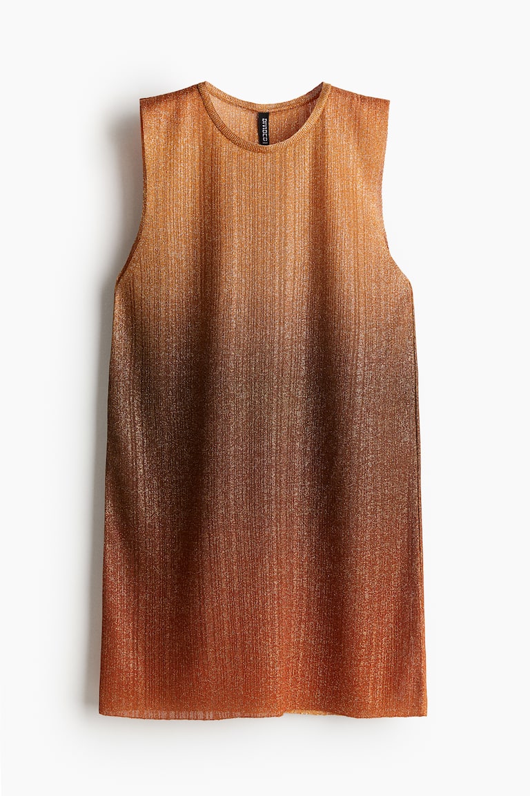 Glittery fine-knit dress - Orange/Ombre