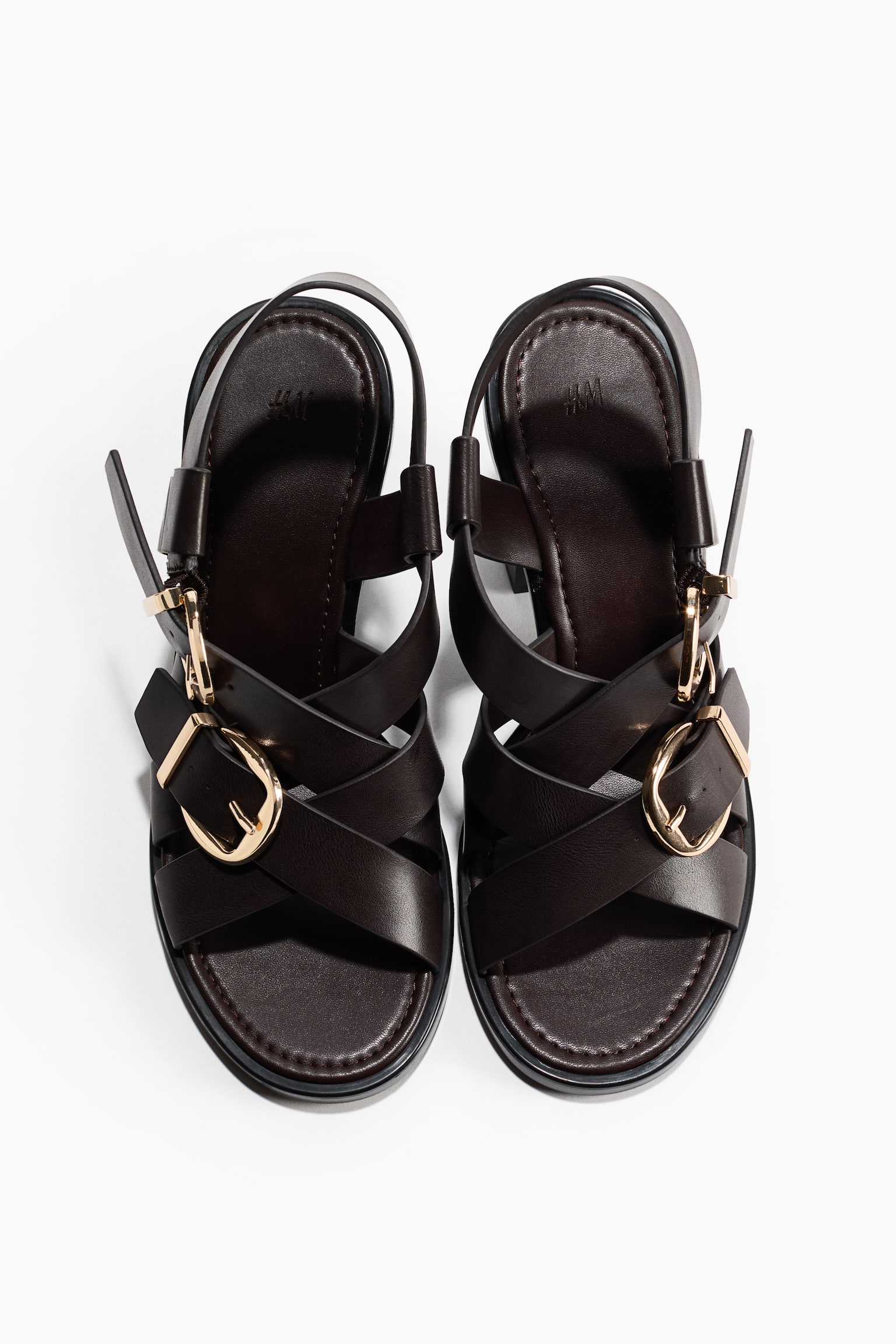 Женские сандалии H&M Buckle-Detail Heeled, цвет: Тёмный коричневый — фото 5