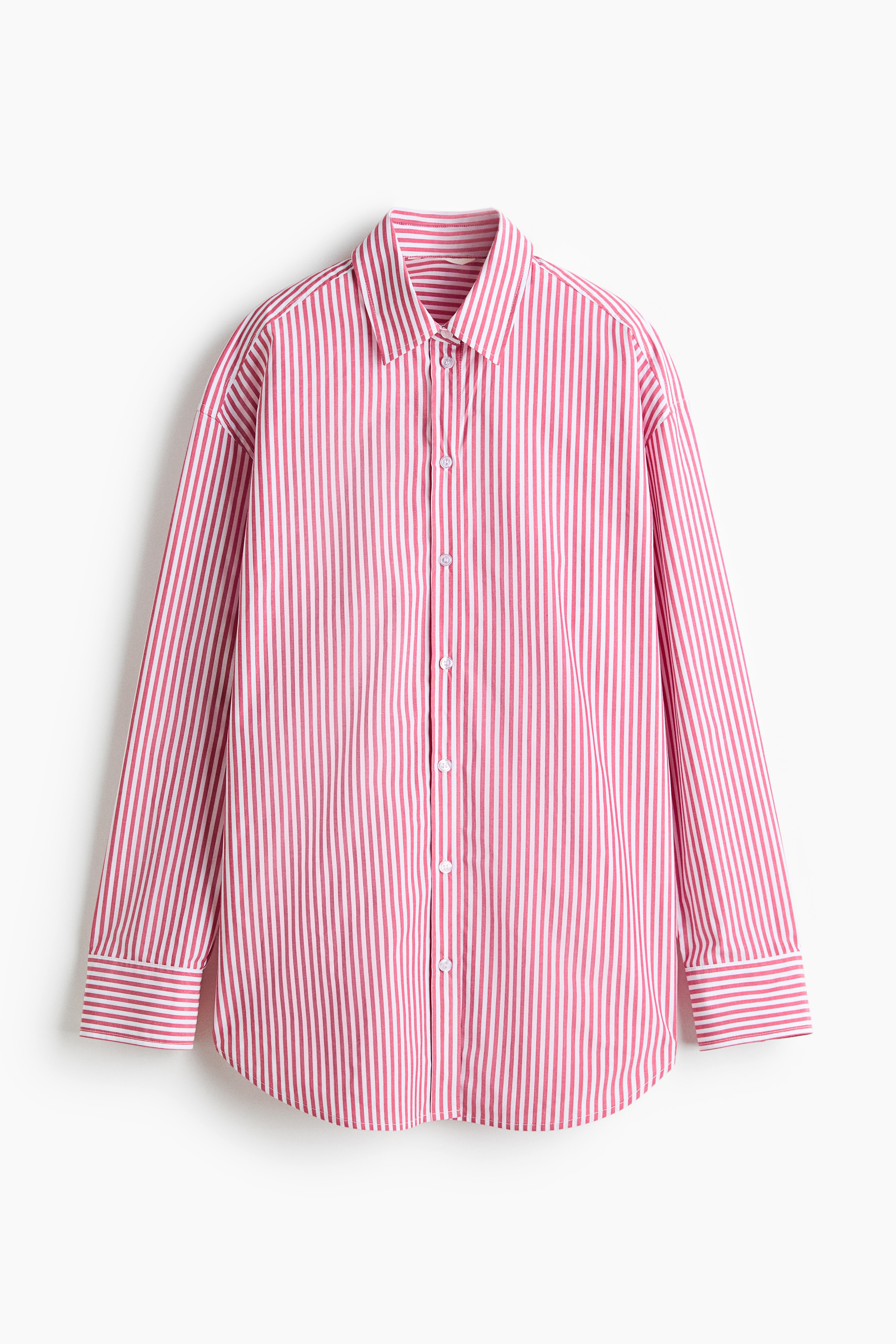 Oversized Shirt - Red/striped/Light blue