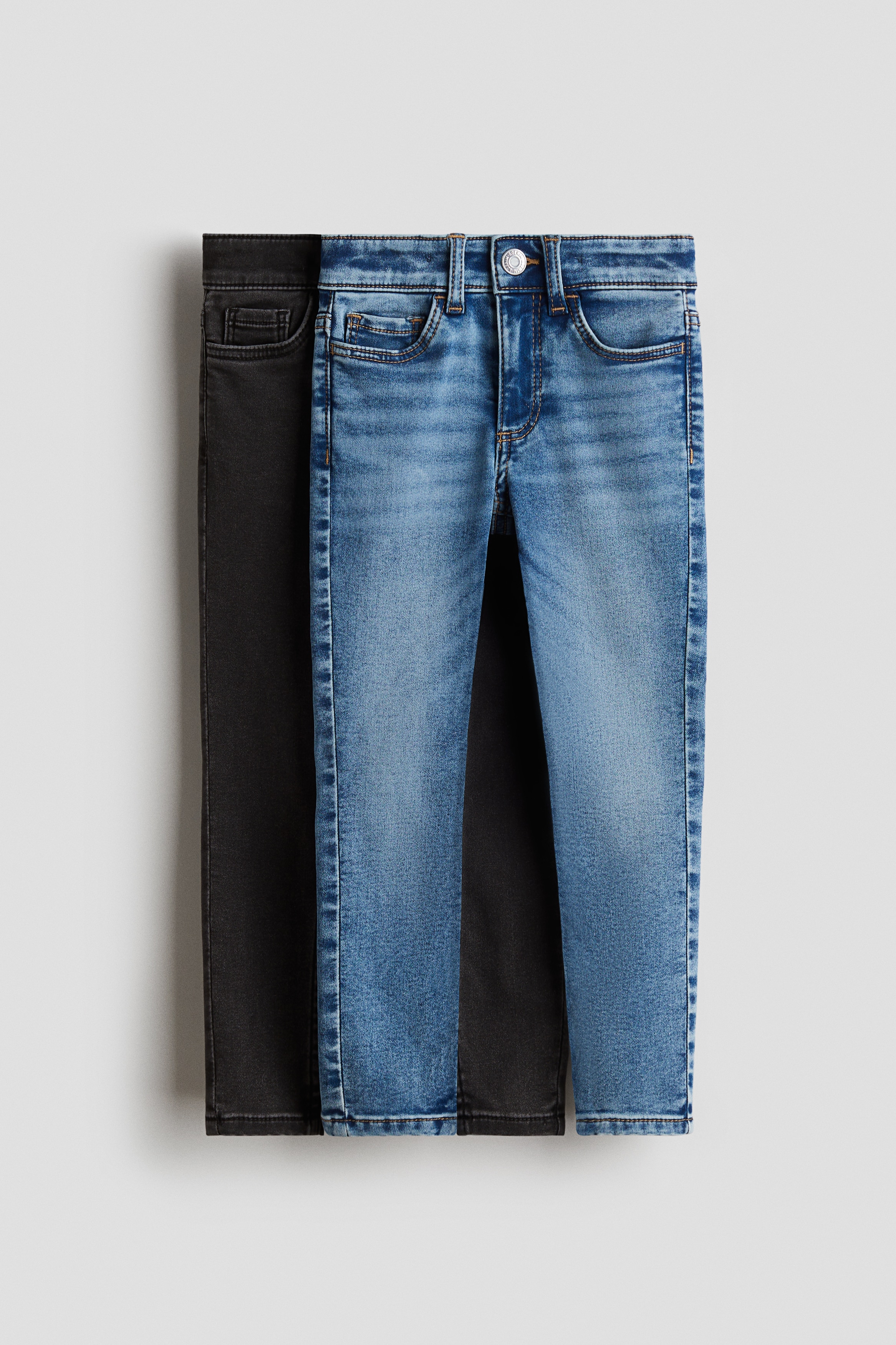 H & M – Set van 2 Supersoft Skinny Fit Jeans – Denimblauw/Denimzwart