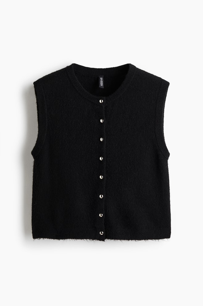 Knit Vest - Black/Dark blue/Pink marle - 1