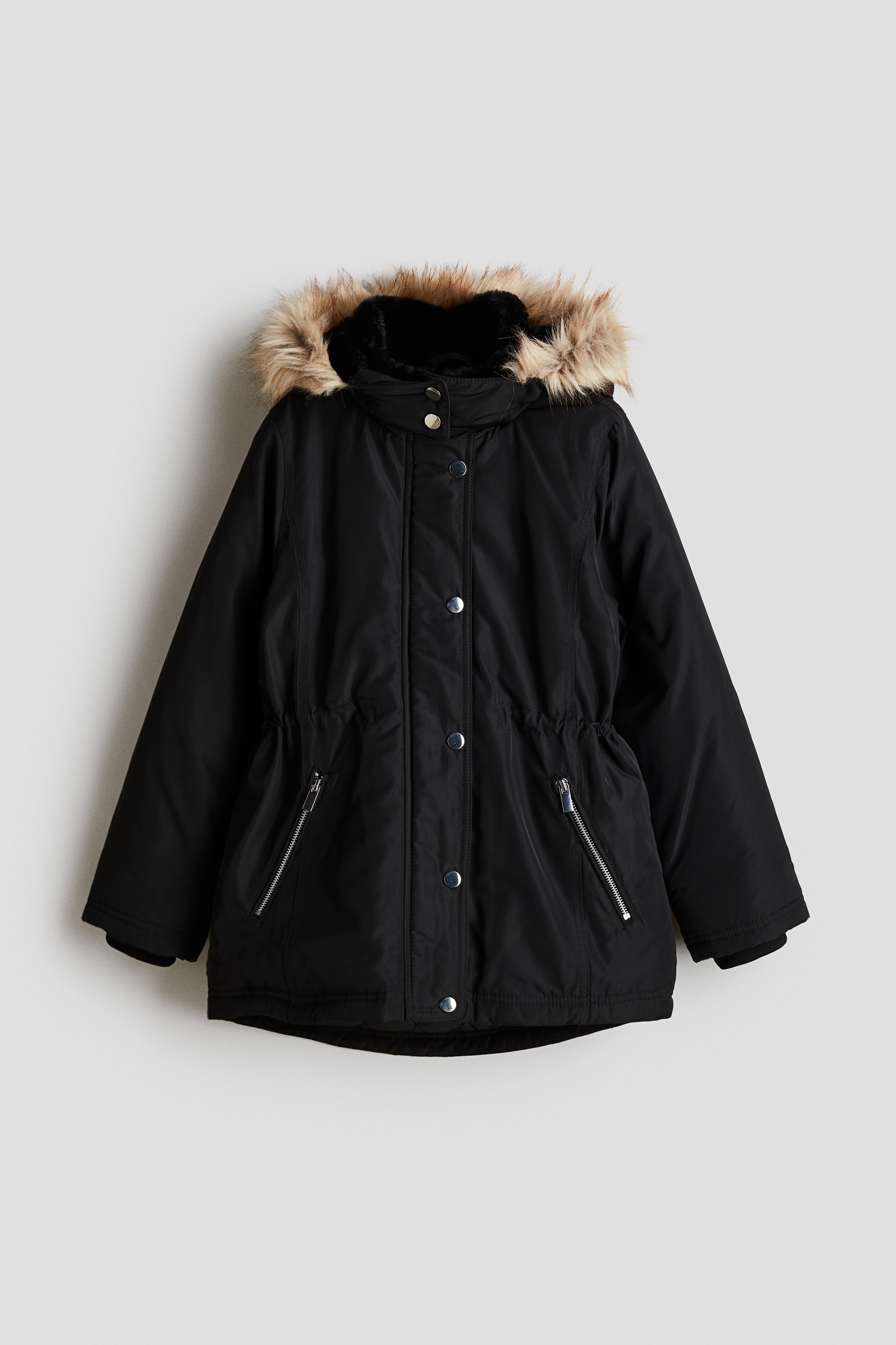 H & M - Wattierter Parka - Schwarz - Kinder