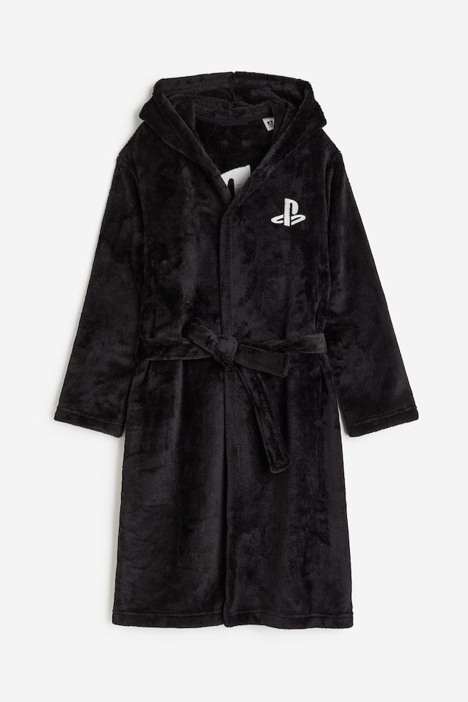 Appliquéd dressing gown - Black/PlayStation - 5