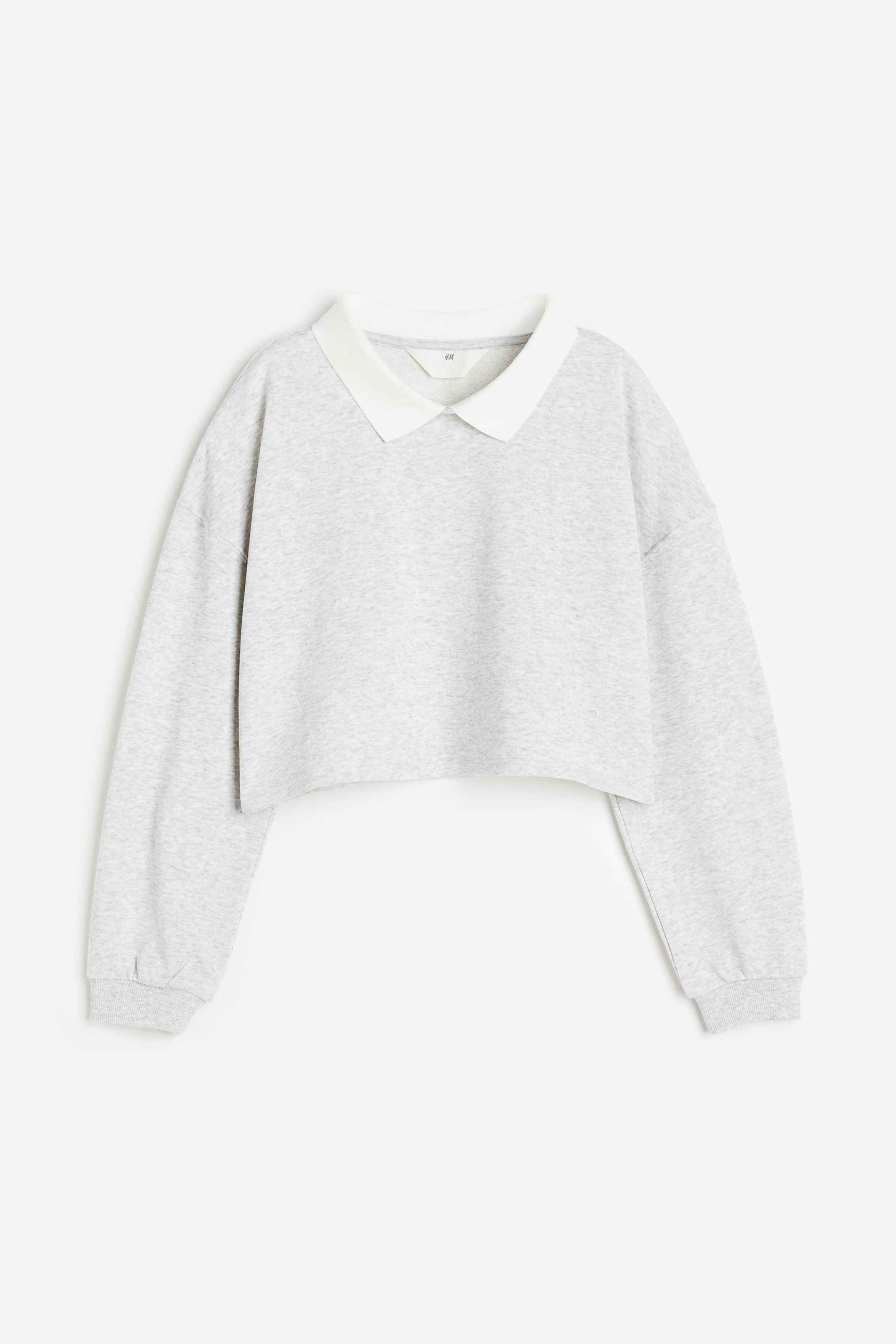 View larger image: Boxy-style sweatshirt - Light grey marl - Kids | H&M 1