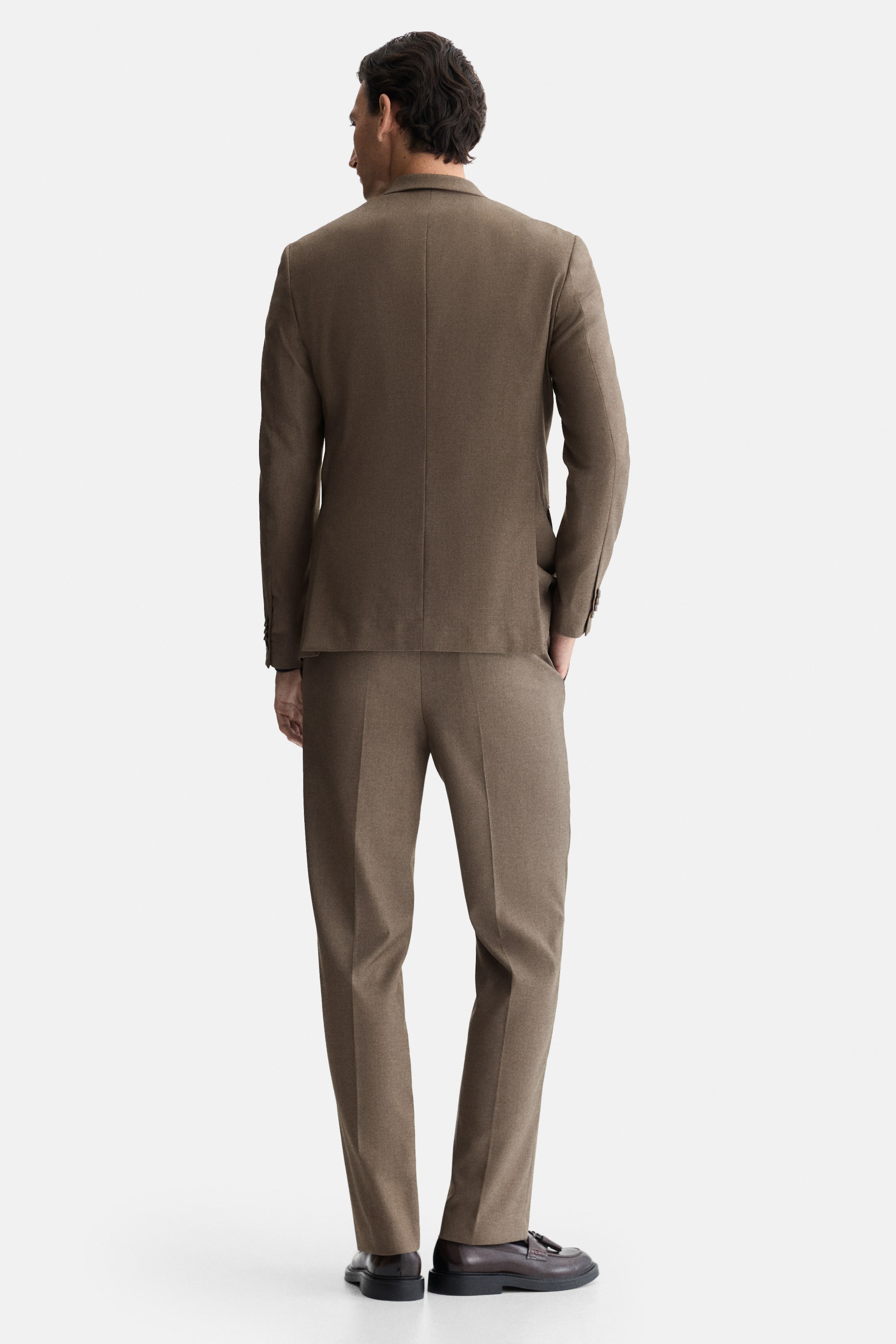 Ampliar la imagen: Pantalón de traje Regular Fit - Beige oscuro - Men | H&M MX 4