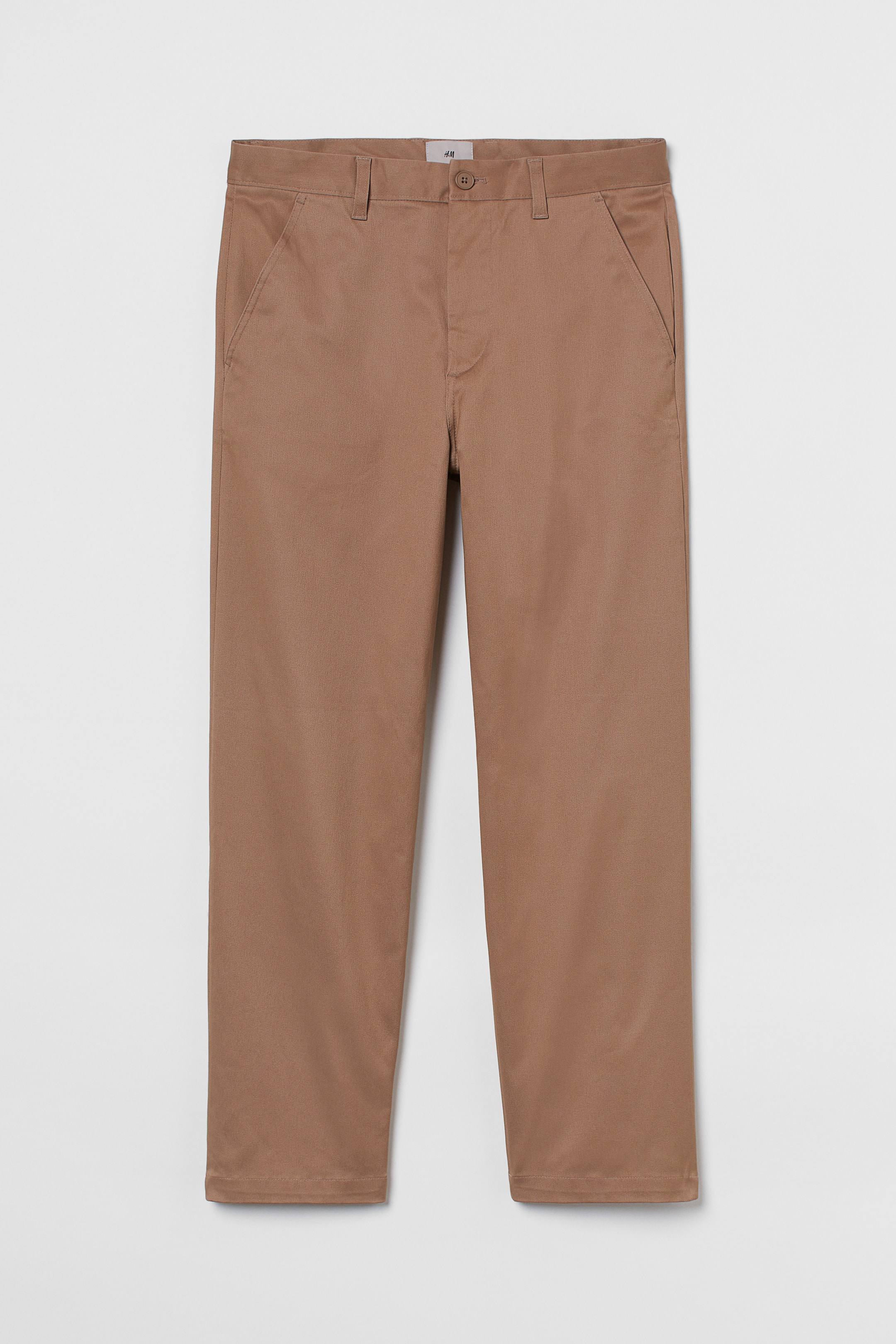 이미지 확대 보기: 릴랙스핏 크롭트 팬츠 - 베이지 - Men | H&M KR 1