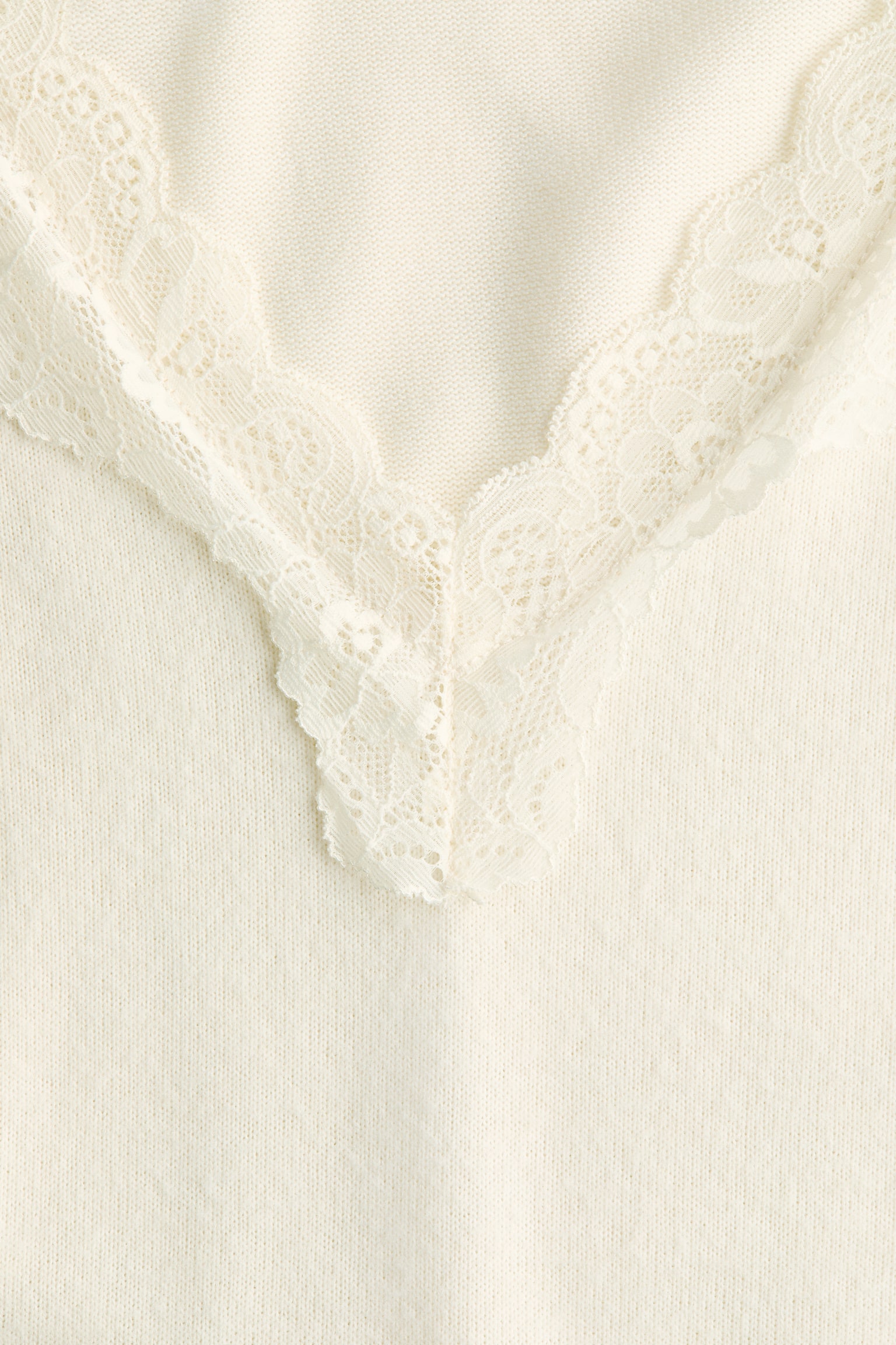 Strickshirt mit Spitze - White/Dunkelbraun/Hellblau - 2