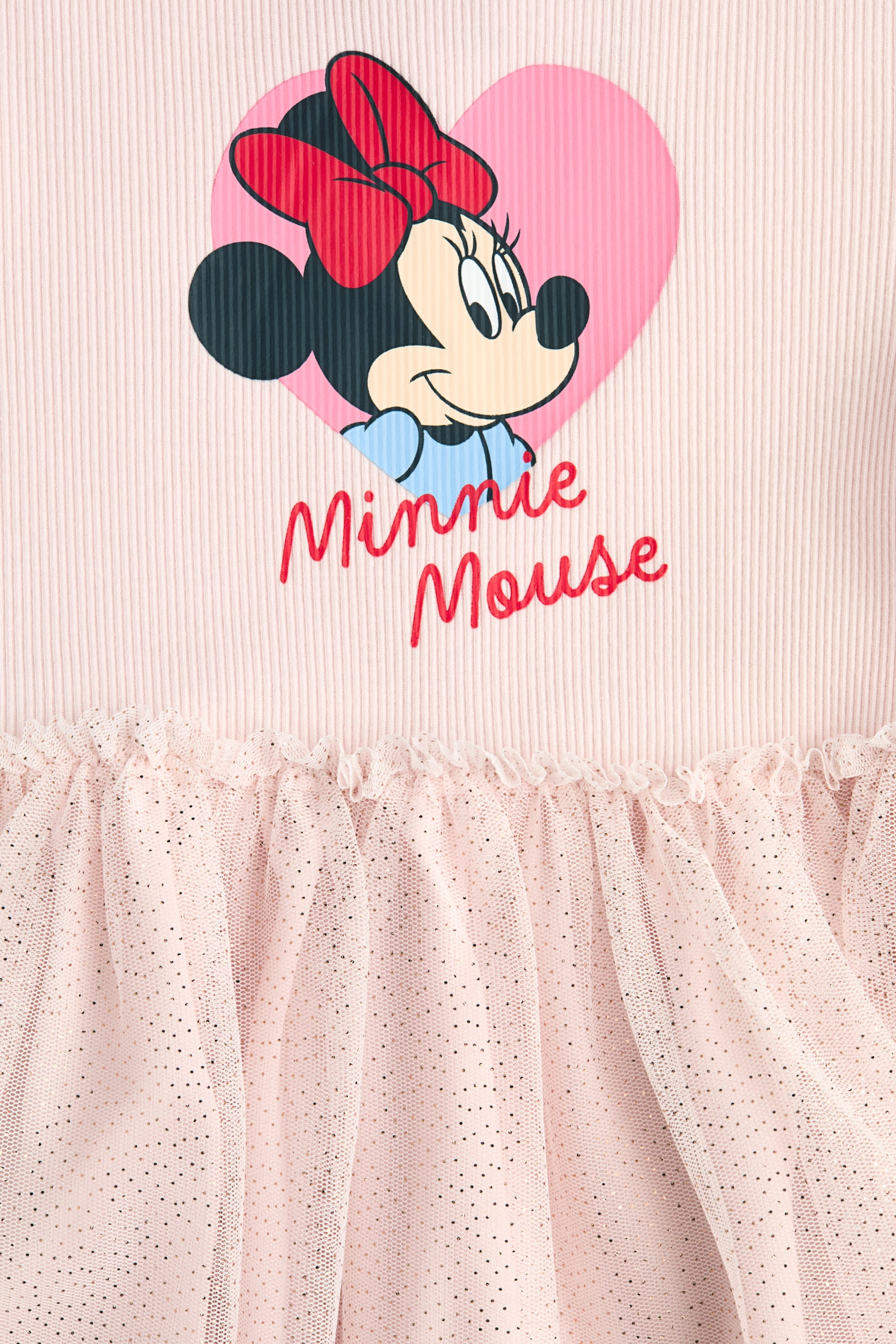 Vestido con diseño y falda de tul - Rosa claro/Minnie Mouse - 2
