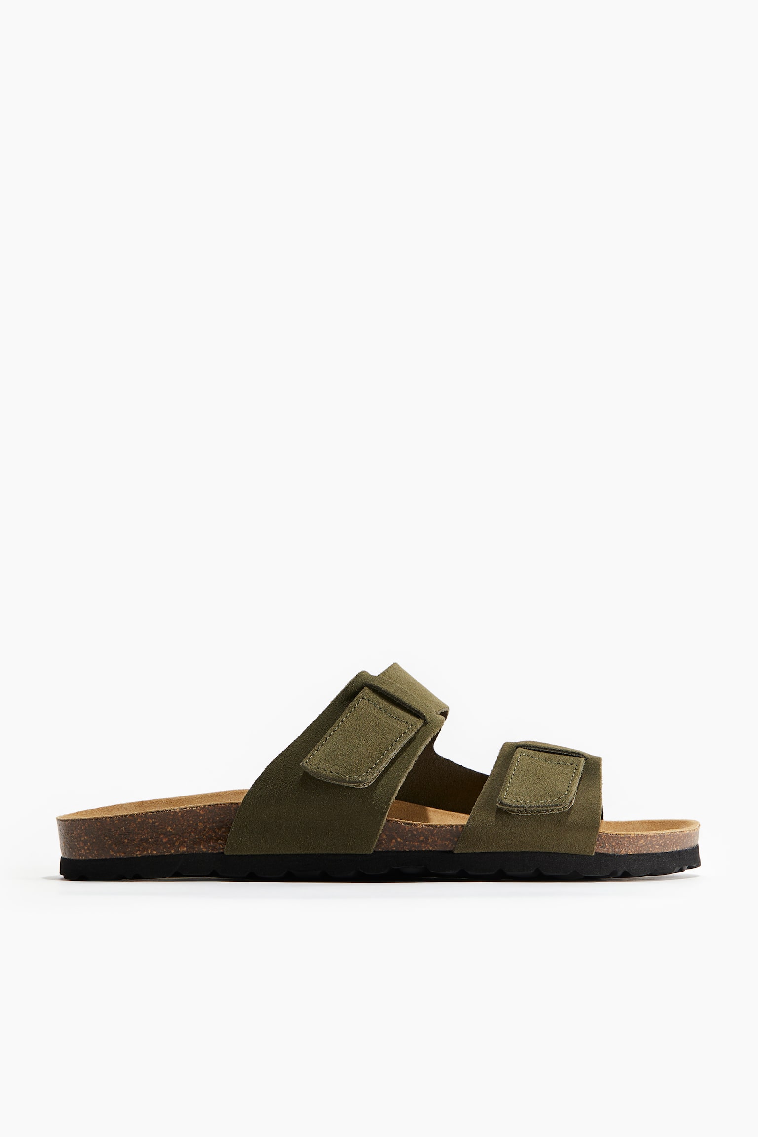 Suede Slides - Khaki green/Beige - 1