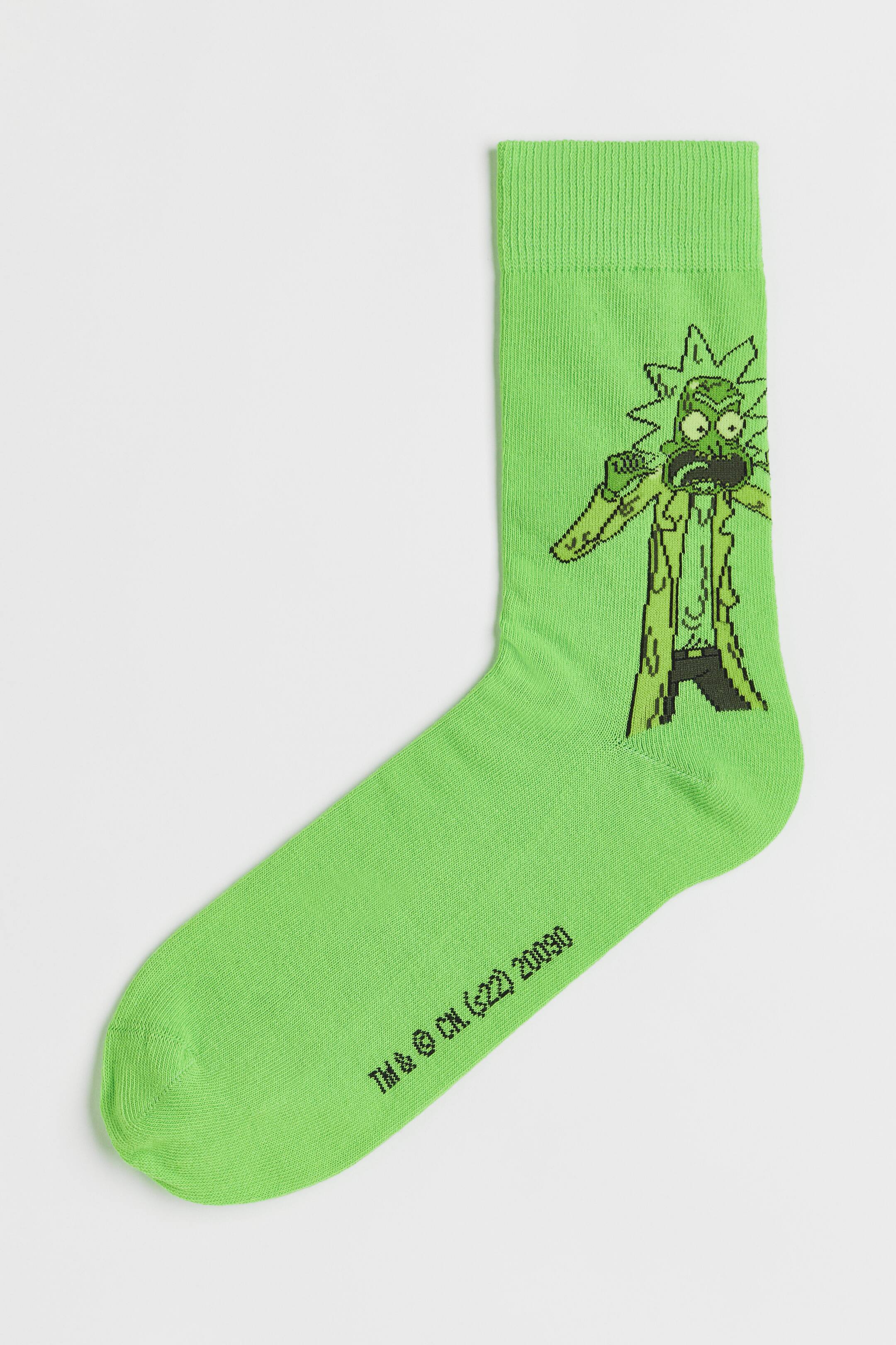 Visa större bild: Strumpor med motiv - Grön/Rick och Morty - HERR | H&M SE 1
