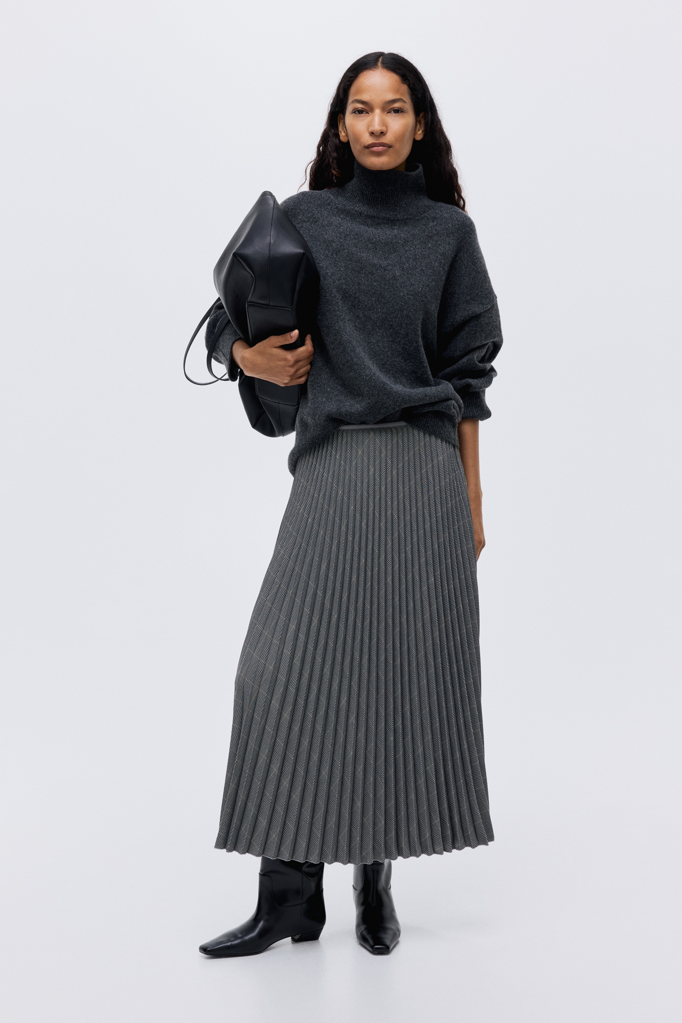 Pleated Skirt - Dark gray - Ladies | H&M US Pleated Skirt - Dark gray - Ladies | H&M US