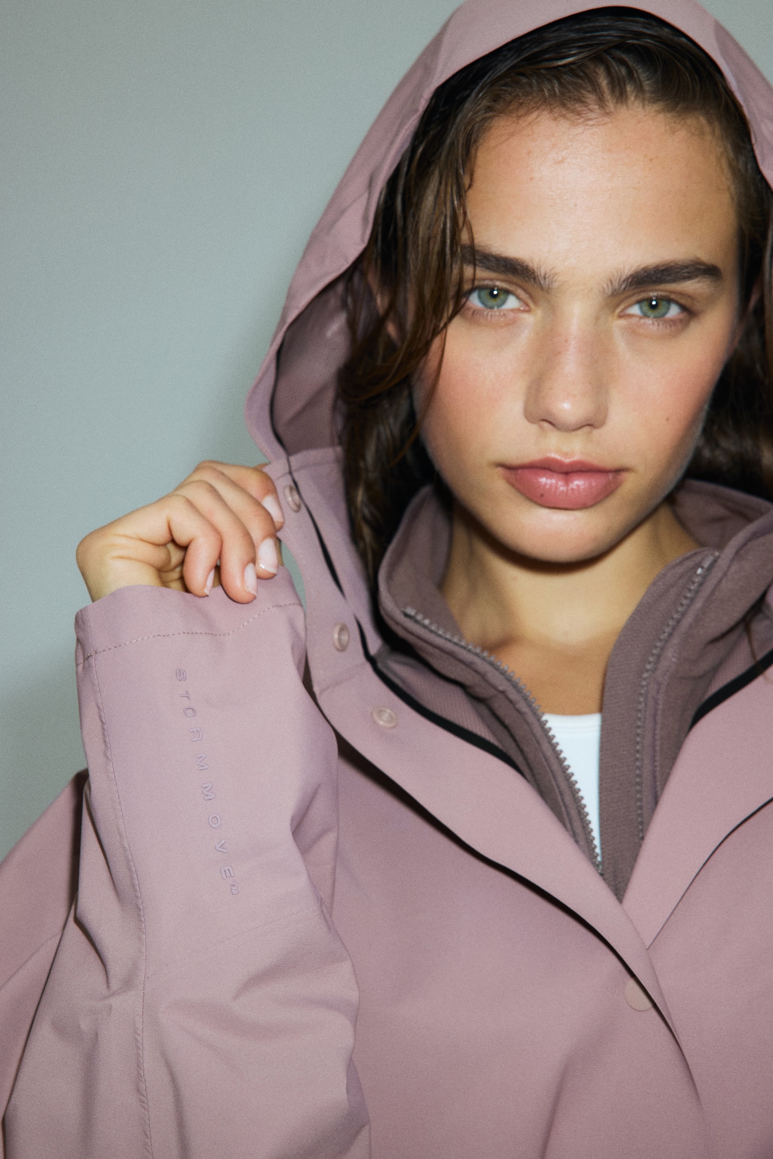 Rain jacket with StormMove™ - Antique rose/Black - 7