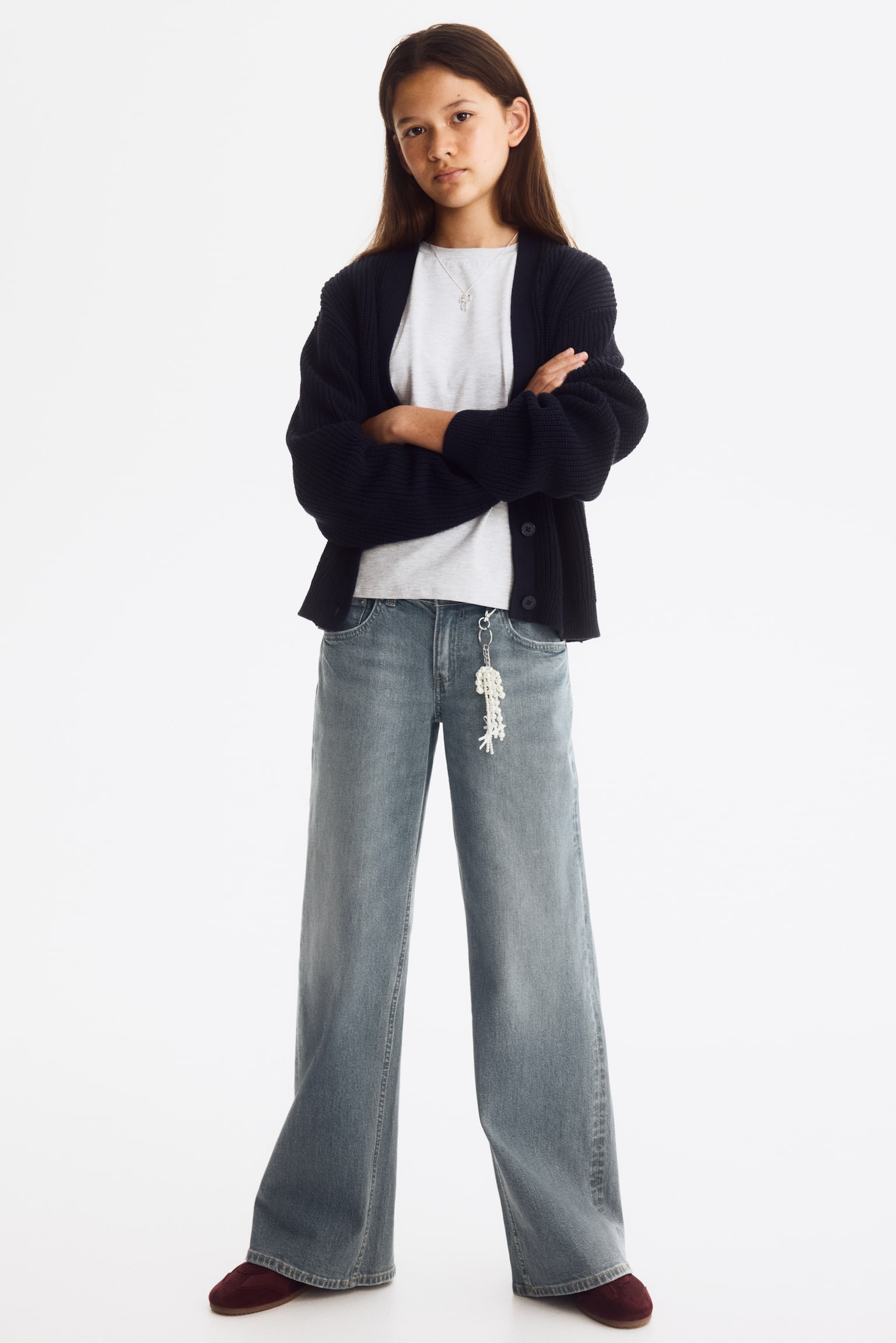 Wide Leg Low Jeans - Light denim blue/Light denim blue/Light denim blue/Denim blue/Light beige/Leopard print - 1