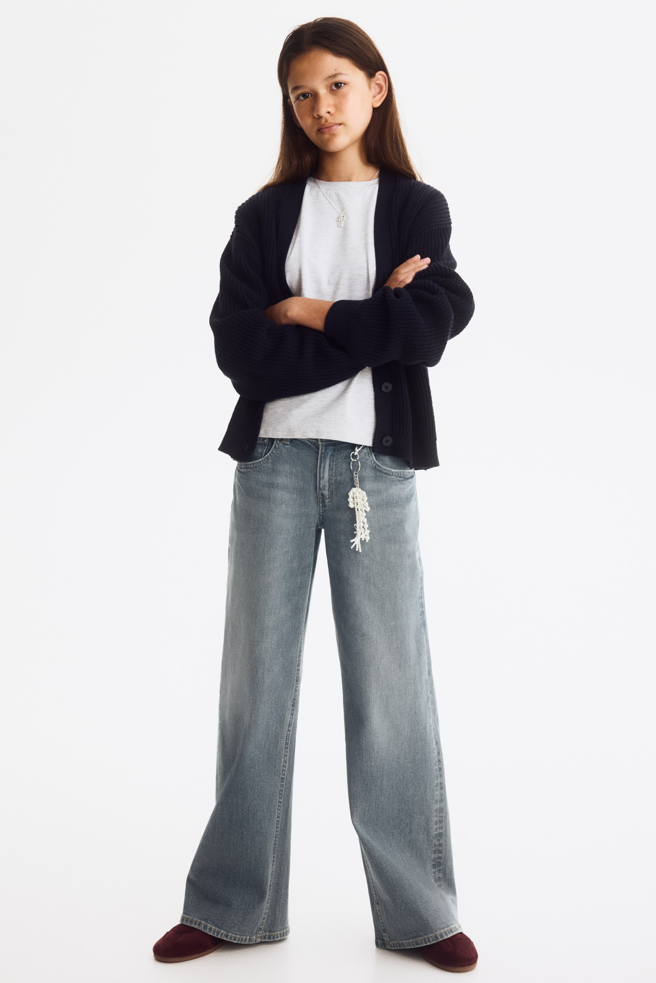 View larger image: Wide Leg Low Jeans - Light denim blue - Kids | H&M 1