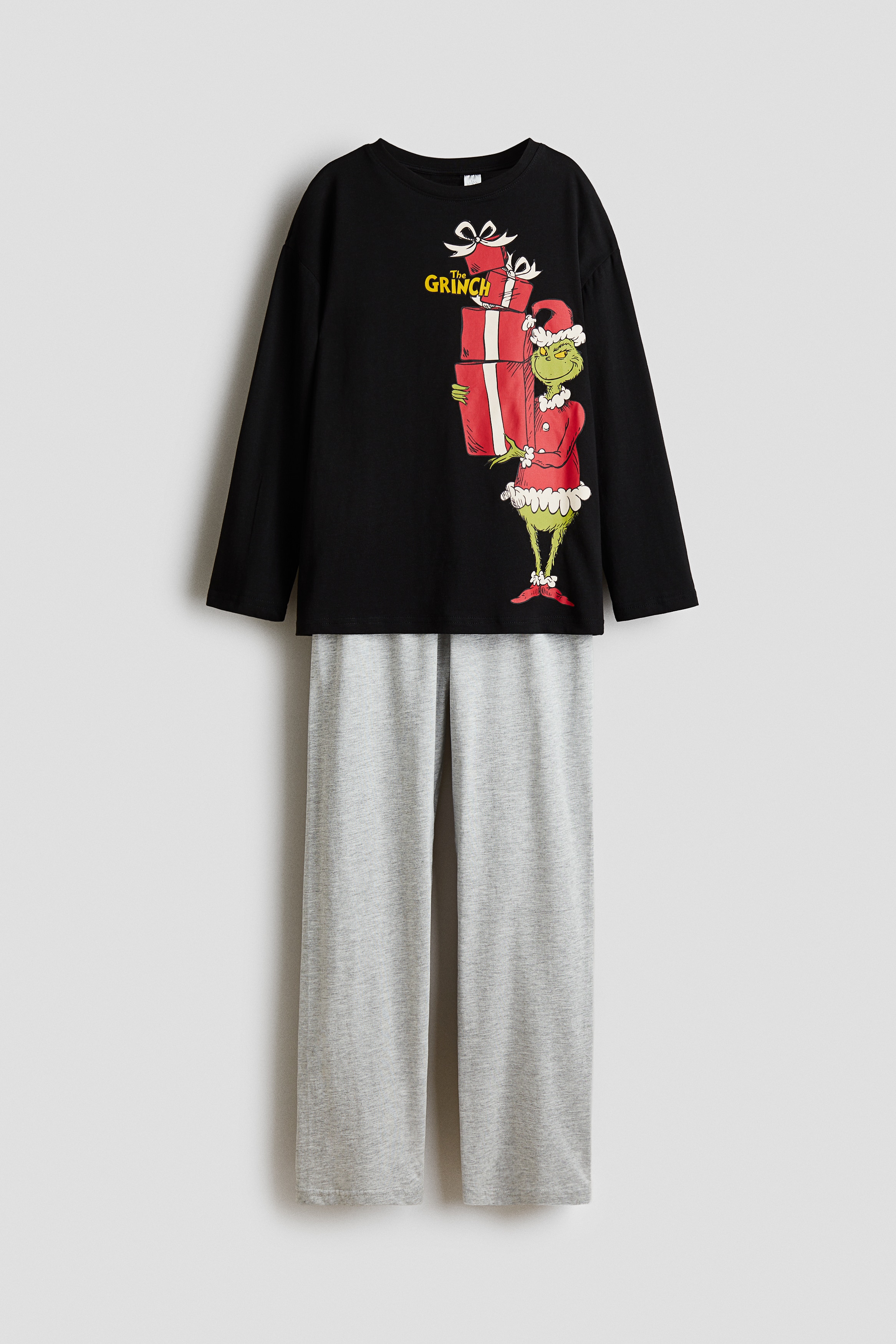 Gutt - Sort/Grinchen Pyjamas i bomull med trykt motiv - Size: 170 (14Y+)  - H&M